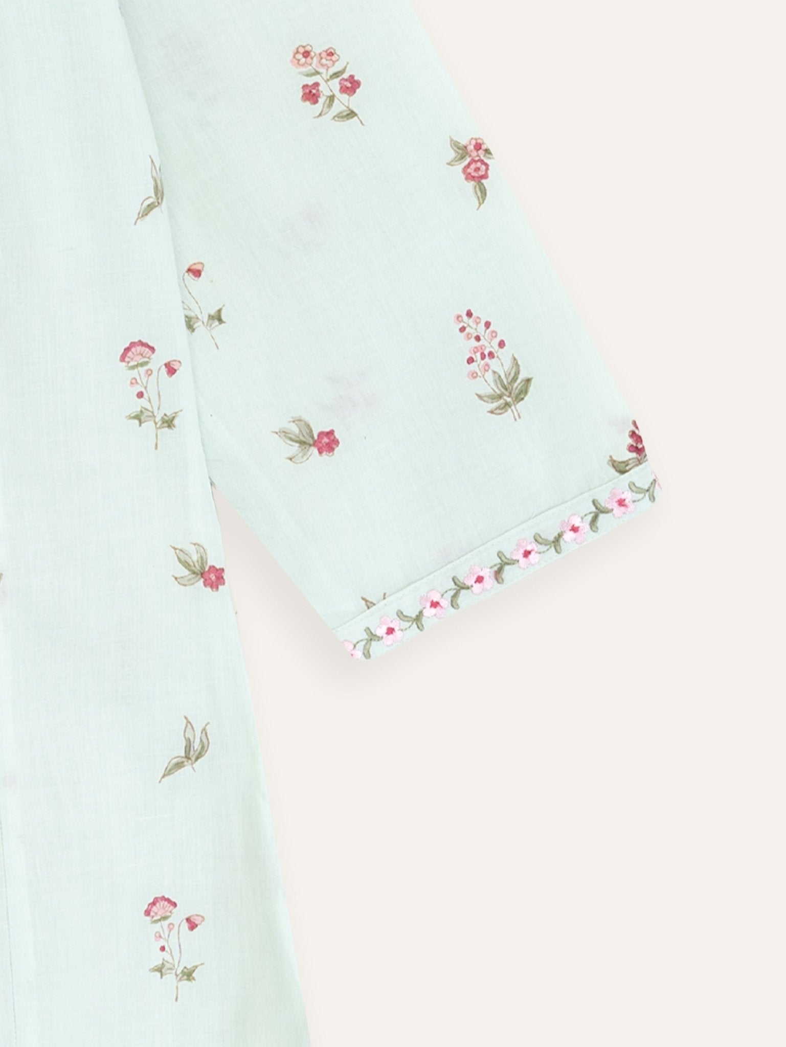 Sorah Cotton Block Printed Embroidered A - Line Kurta - AINA