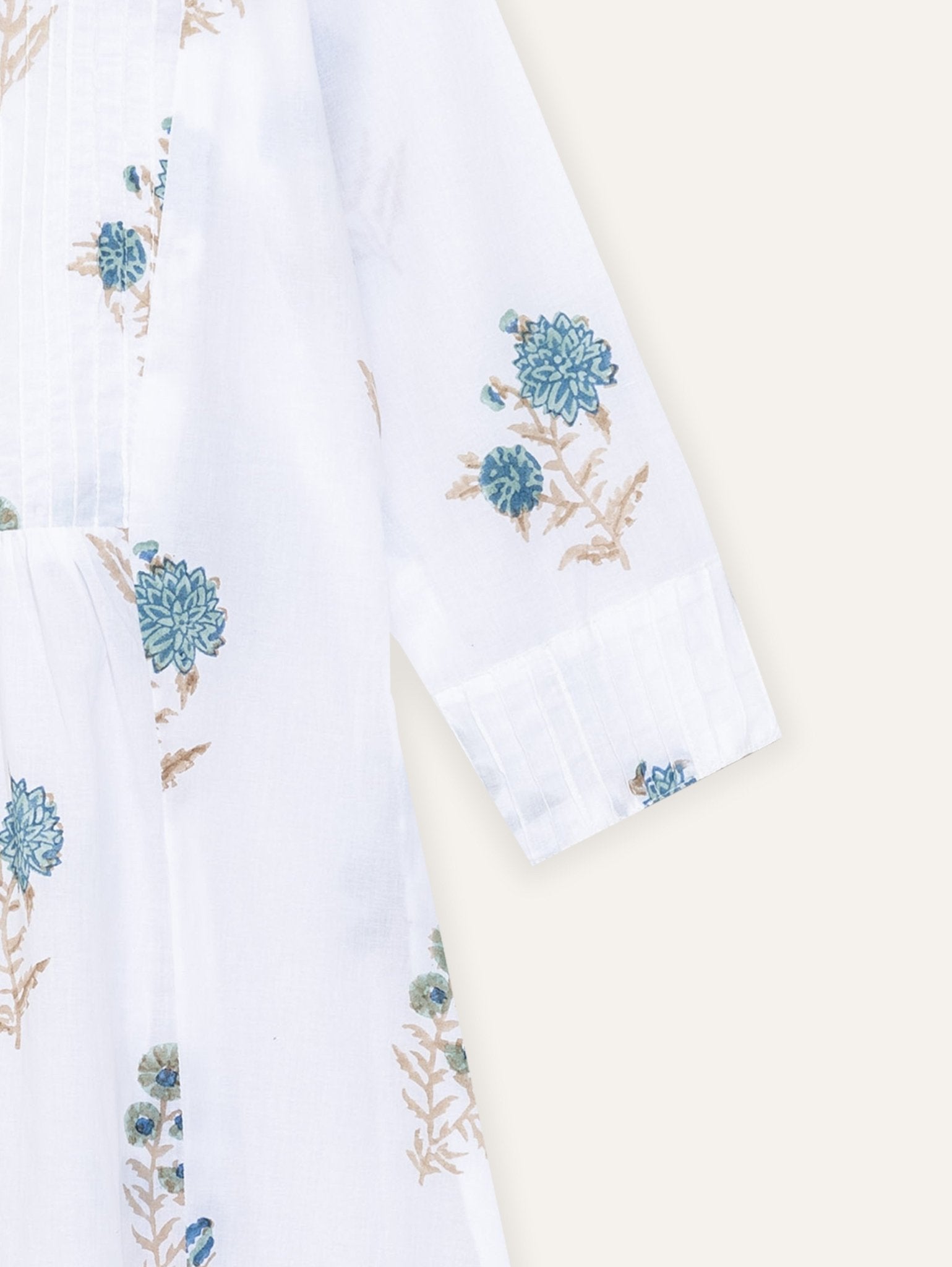 Stella Cotton Block Printed A - Line Kurta - AINA