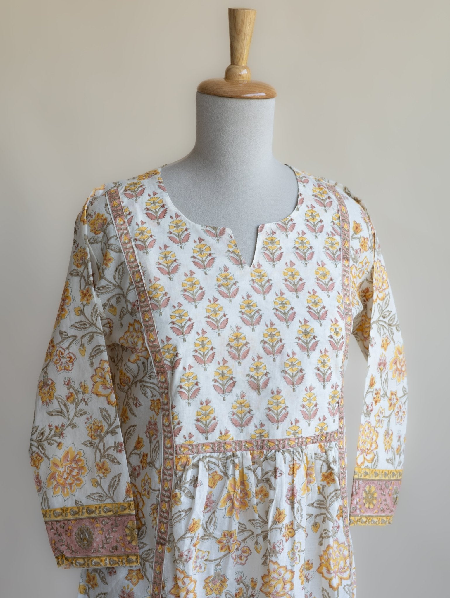 Suchi Cotton Block Printed A - Line Kurta - AINA