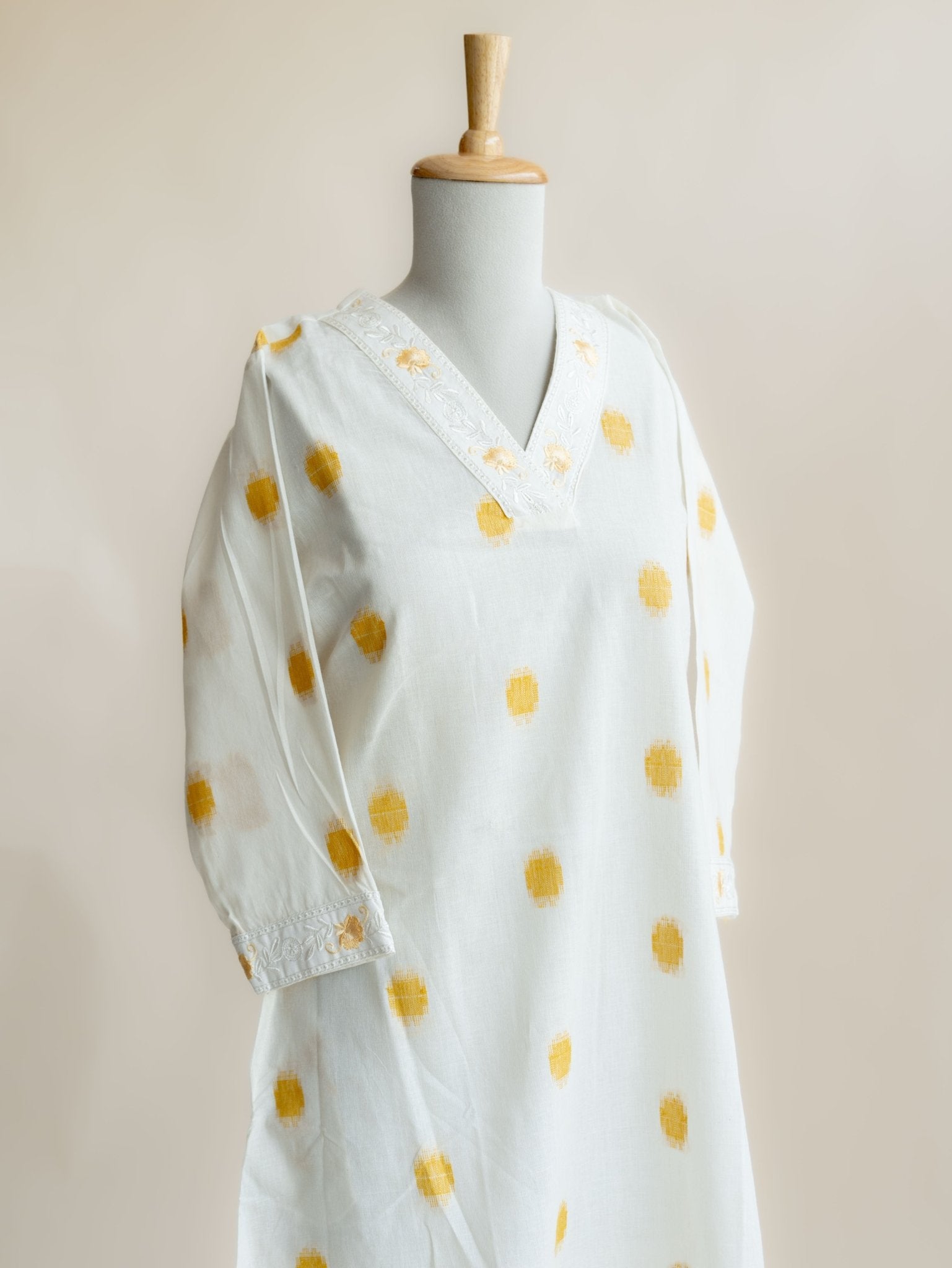 Suhana Cotton Handloom Embroidered A - Line Kurta - AINA