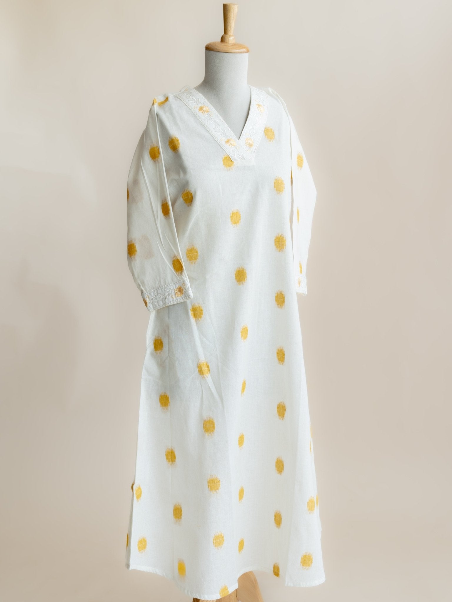 Suhana Cotton Handloom Embroidered A - Line Kurta - AINA