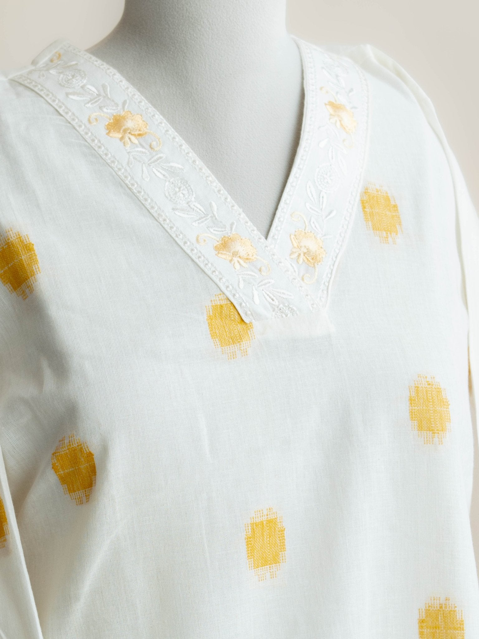 Suhana Cotton Handloom Embroidered A - Line Kurta - AINA