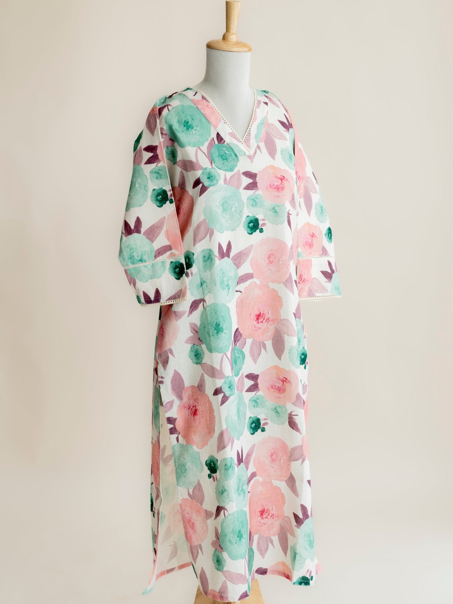 Suparna Cotton Flax Digital Print Straight Kurta - AINA