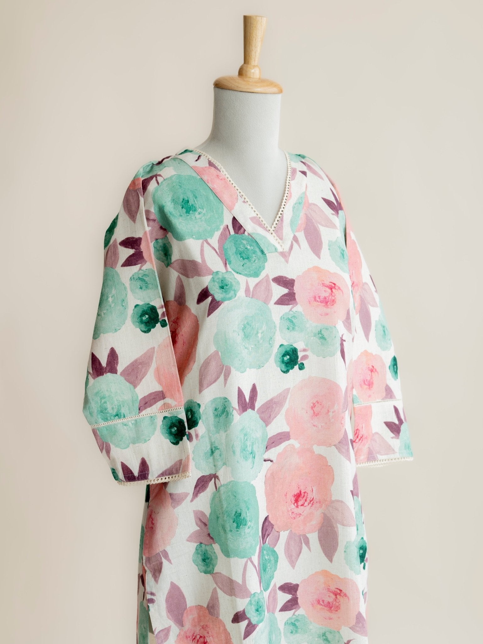 Suparna Cotton Flax Digital Print Straight Kurta - AINA