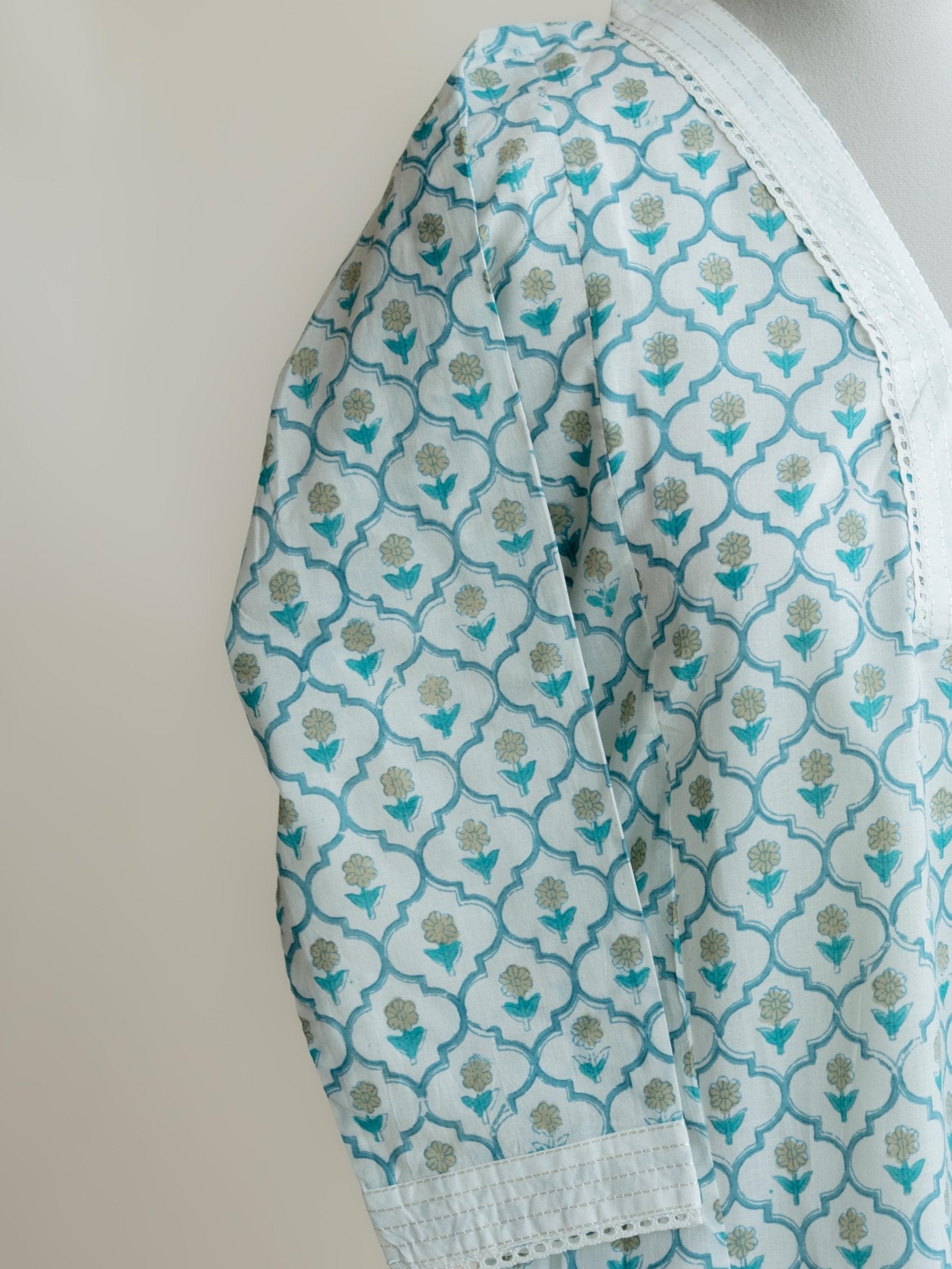 Susan Cotton Block Printed A - Line Kurta - AINA