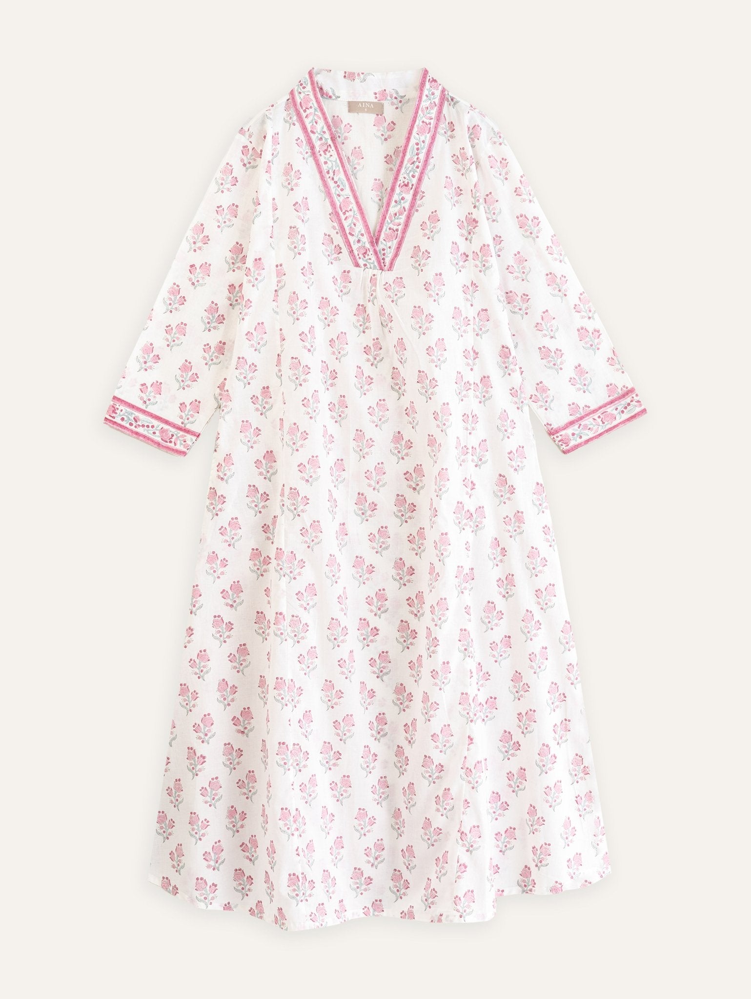 Sushmi Cotton Block Printed A Line Kurta - AINA