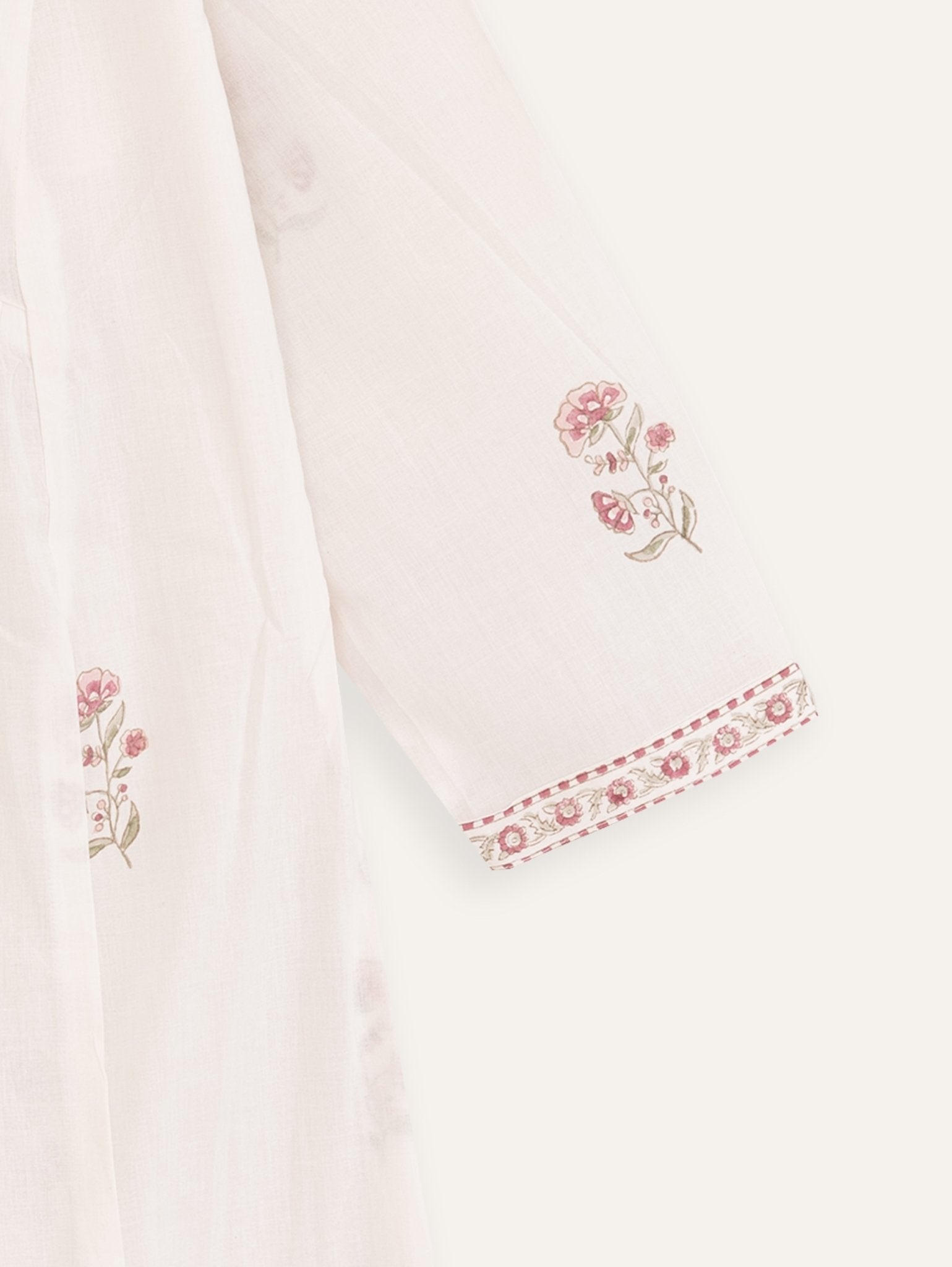Sushmitha Cotton Block Printed A - Line Kurta - AINA