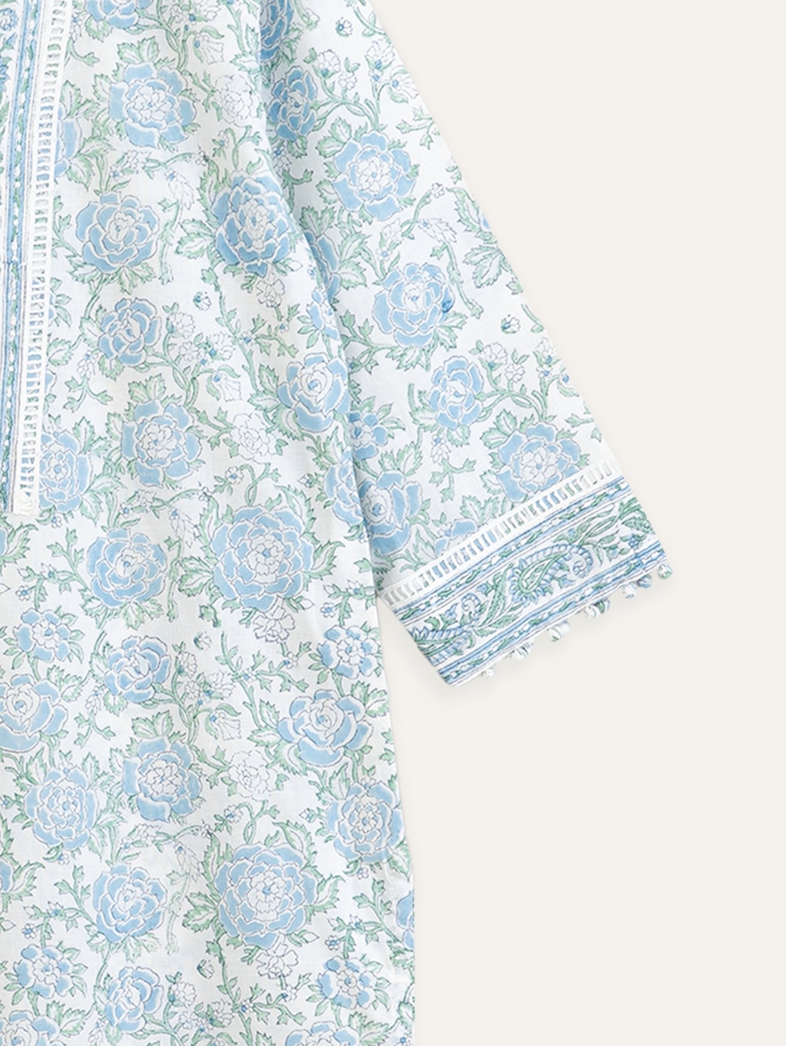 Tanya Cotton Block Printed Straight Kurta - AINA