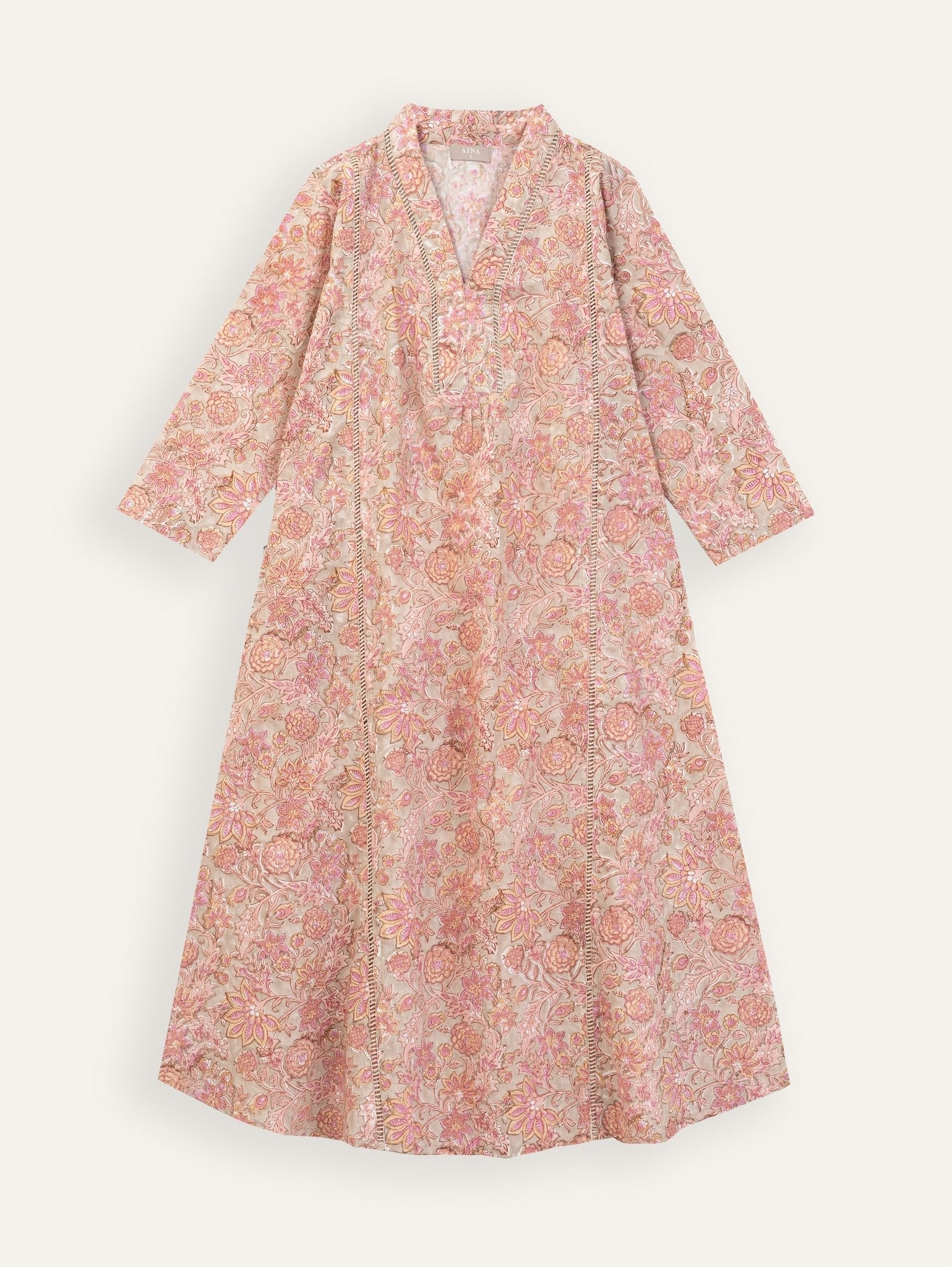 Tasmiya Cotton Block Printed A - Line Kurta - AINA