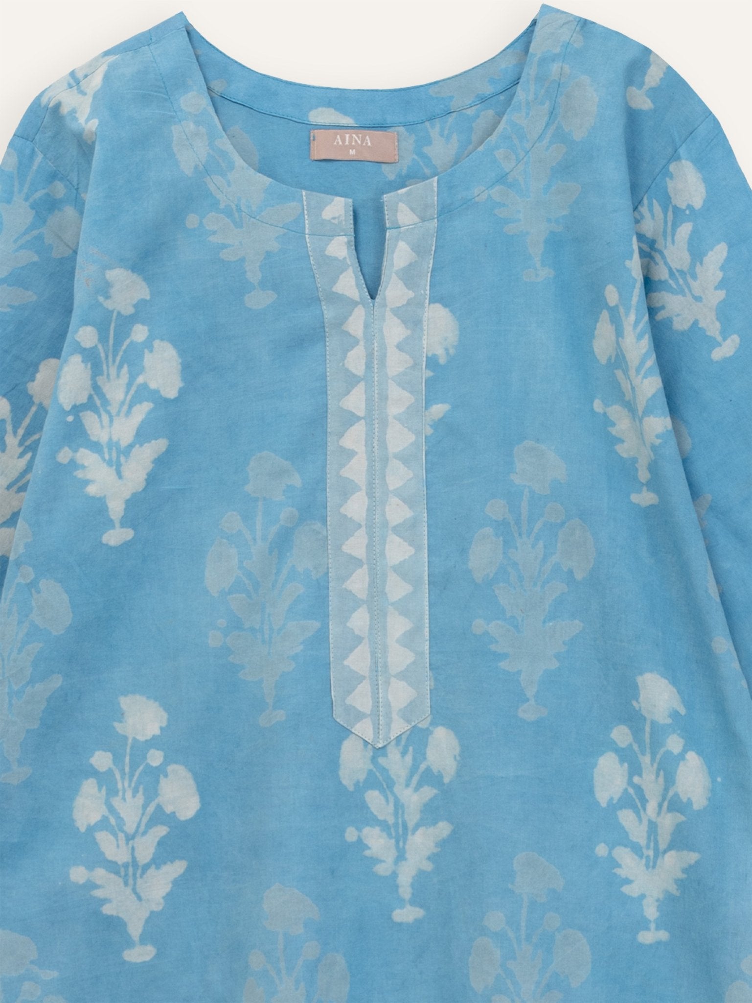 Tavisha Cotton Block Printed Straight Kurta - AINA