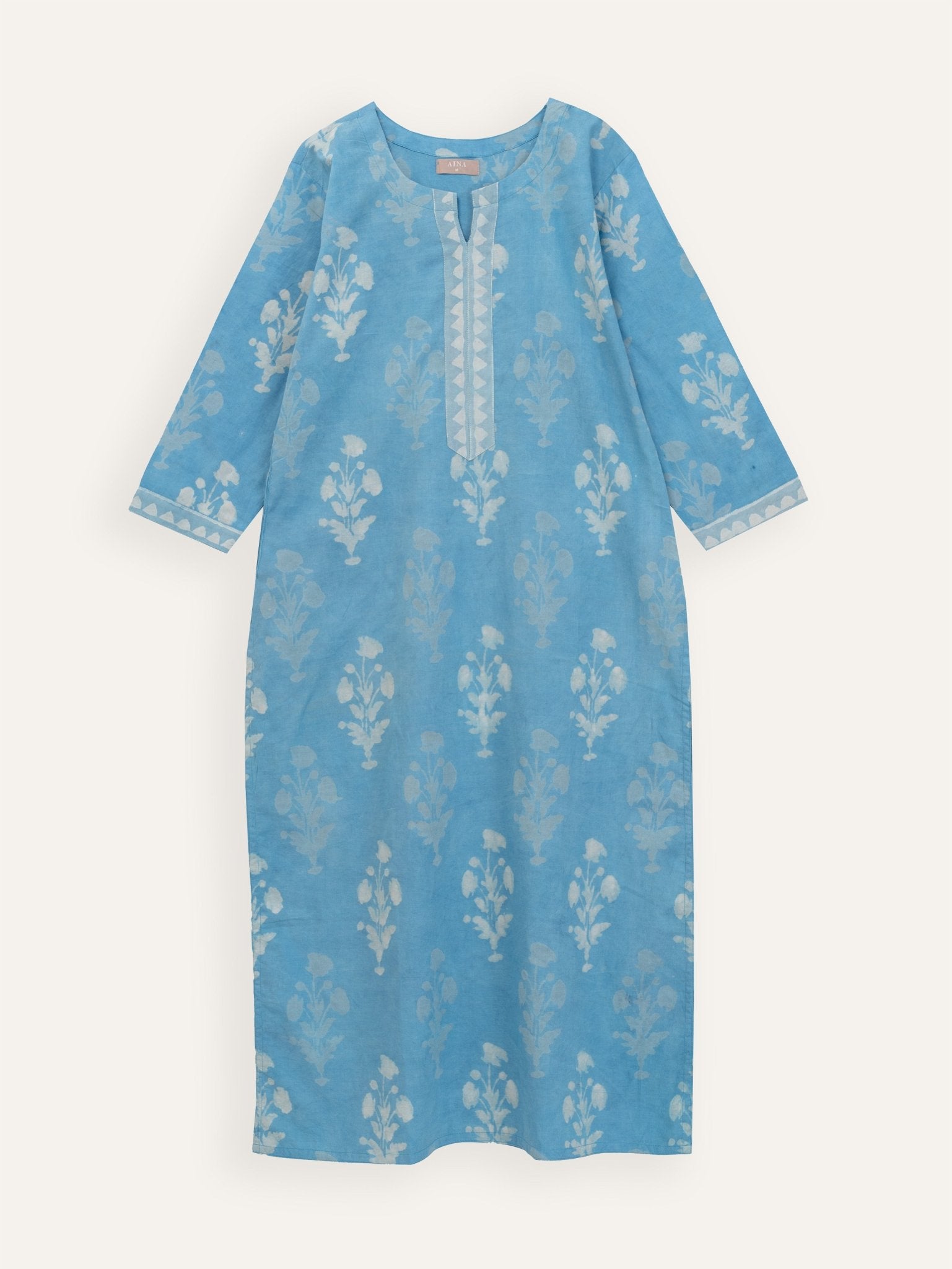 Tavisha Cotton Block Printed Straight Kurta - AINA