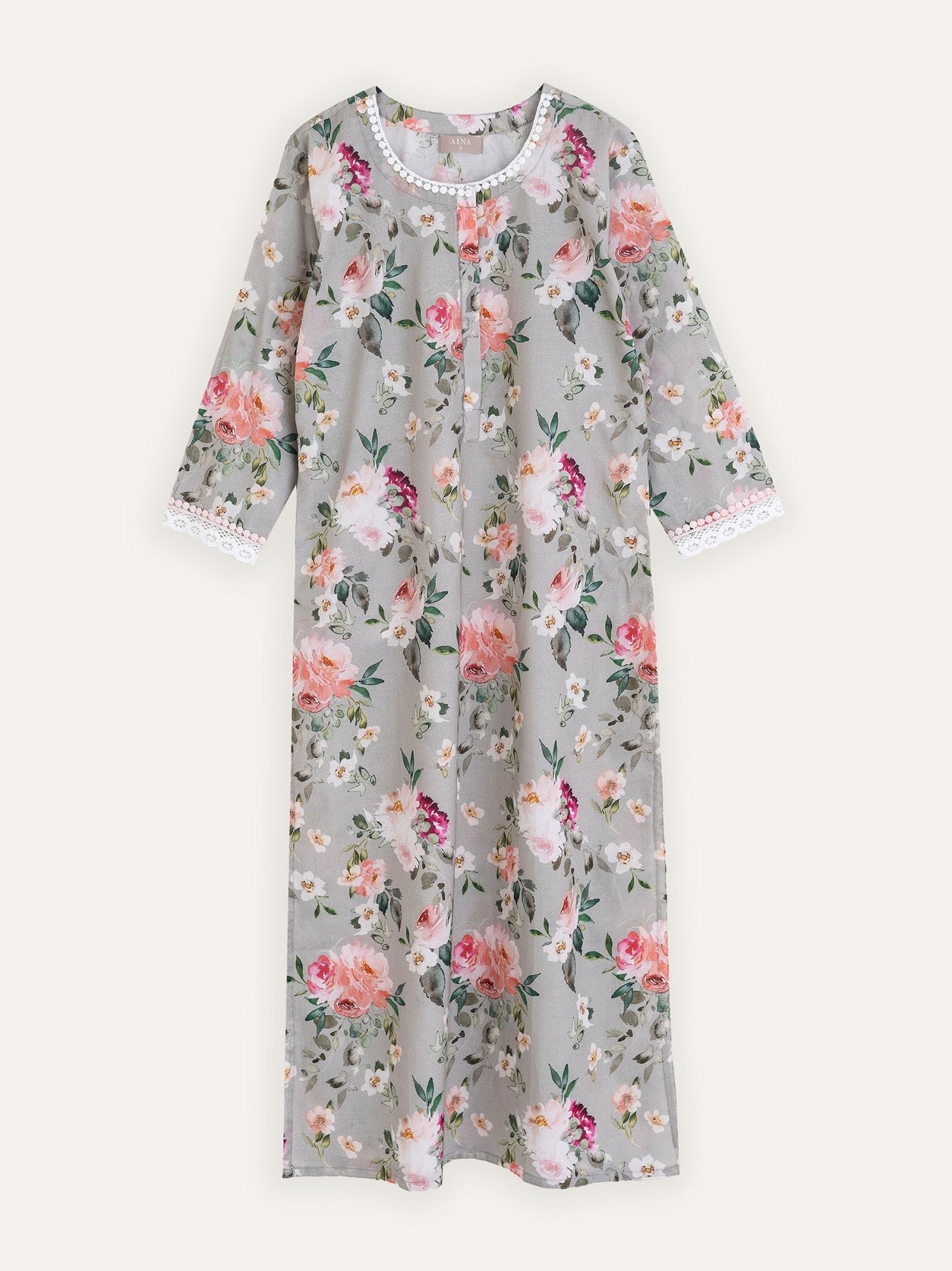 Tazeen Cotton Digital Print Straight Kurta - AINA