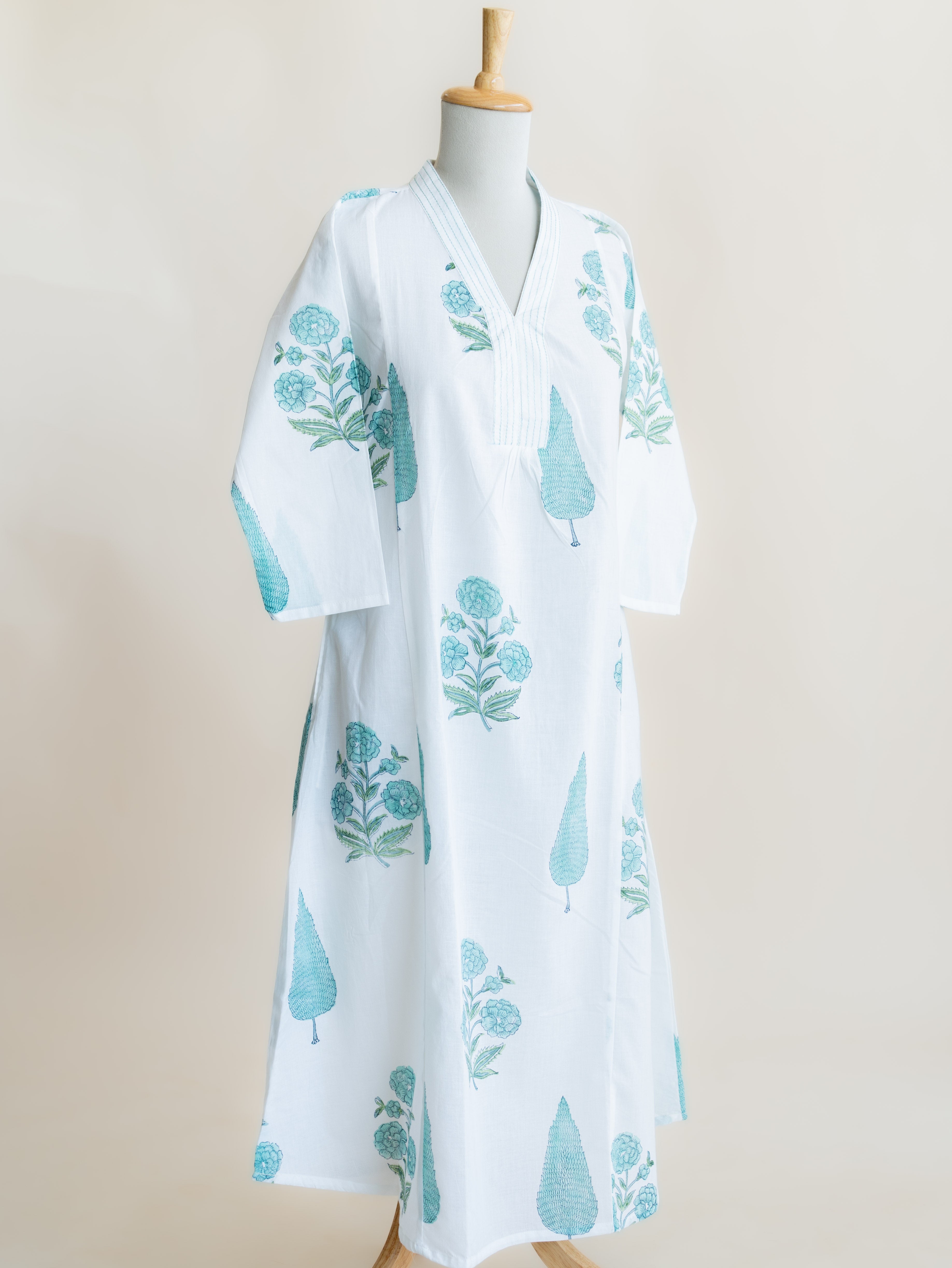 Roma Cotton Block Printed A-Line Kurta