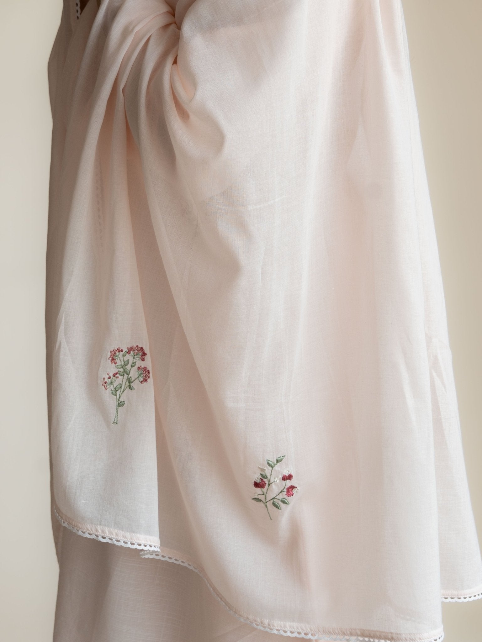 Tisya Cotton Handloom Embroidered A-Line Suit Set - AINA