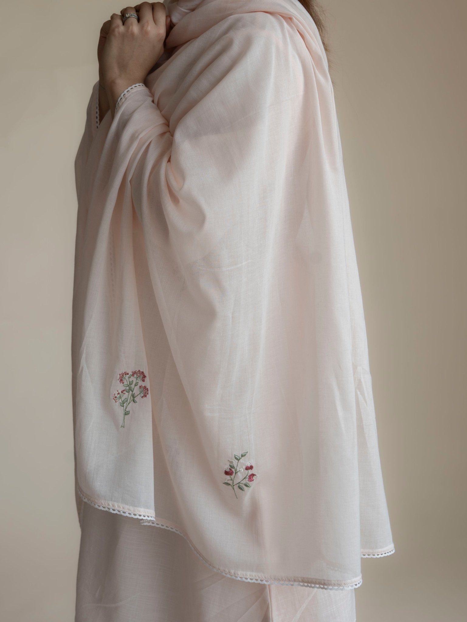 Tisya Cotton Handloom Embroidered A-Line Suit Set - AINA