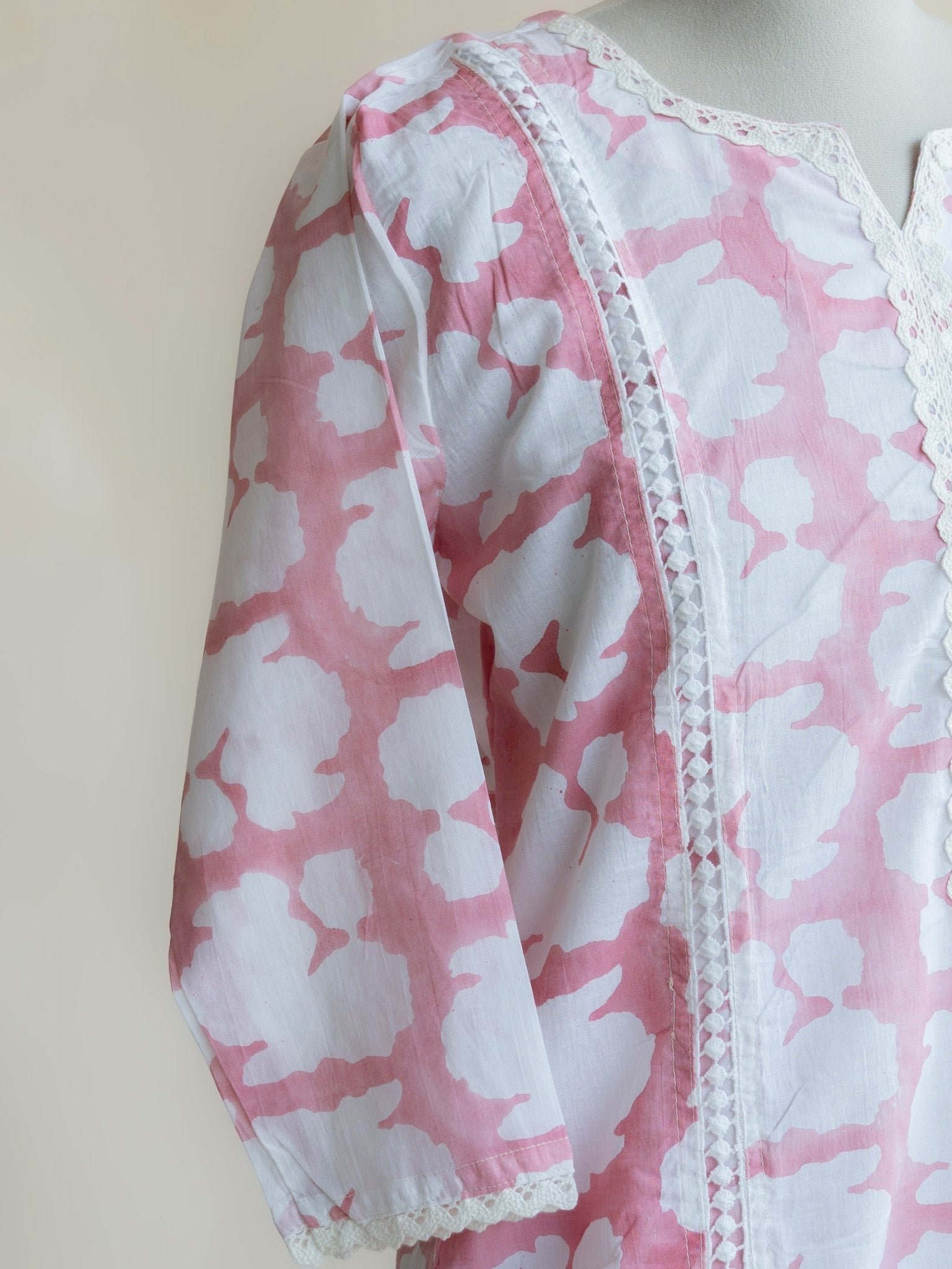 Tiya Cotton Block Printed Straight Kurta - AINA
