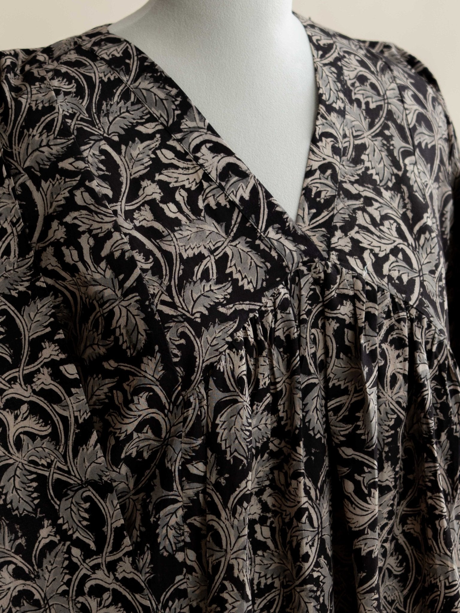 Trishaya Cotton Kalamkari Block Printed A - Line Kurta - AINA