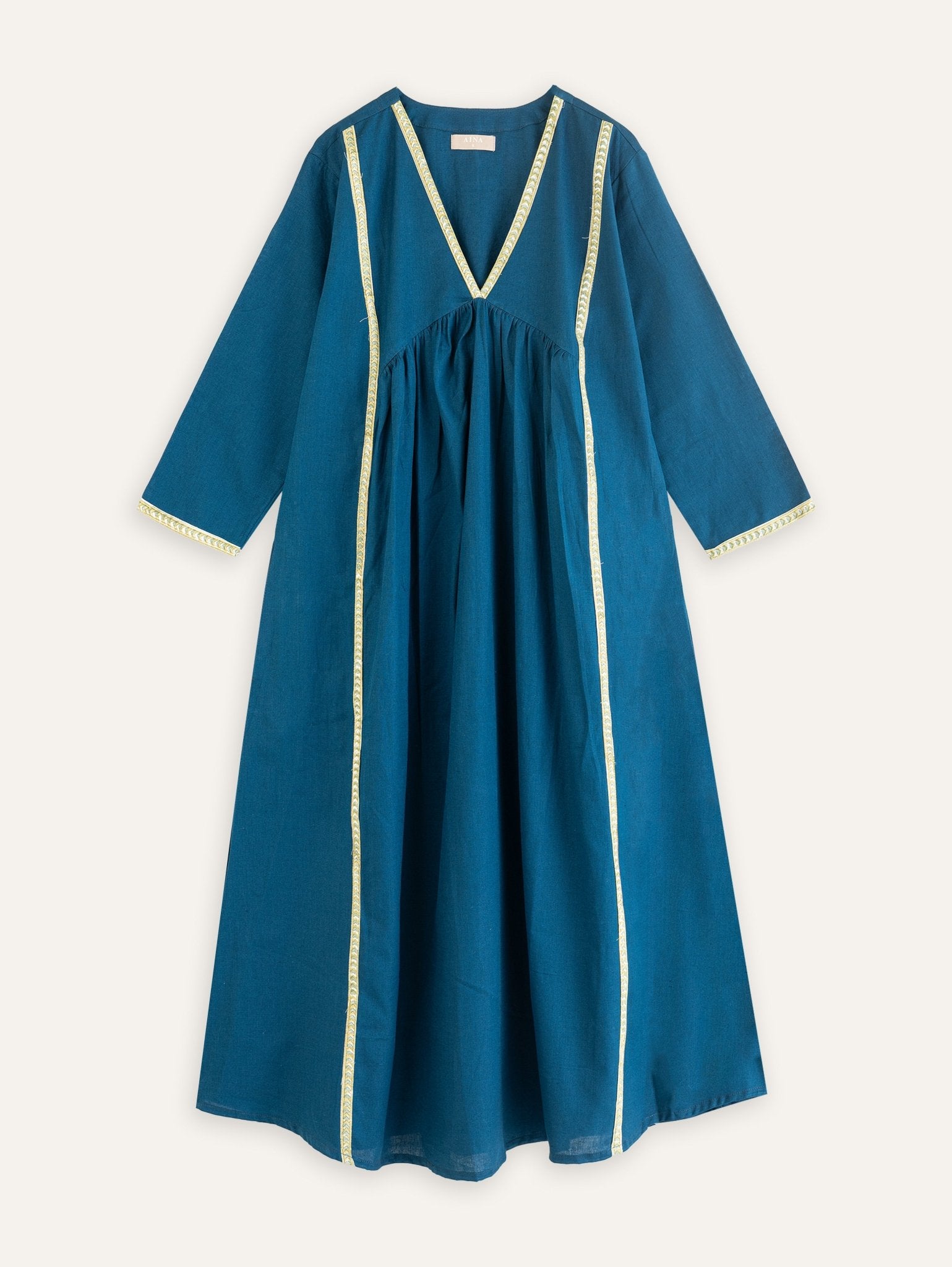 Trishla Cotton Flax Plain A - Line Kurta - AINA