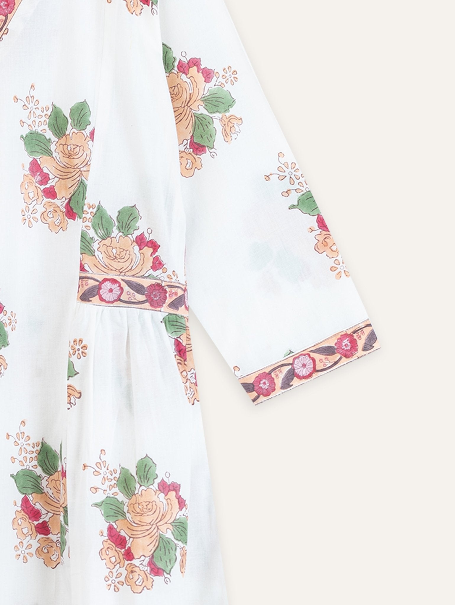 Umita Cotton Block Printed A - Line Kurta - AINA