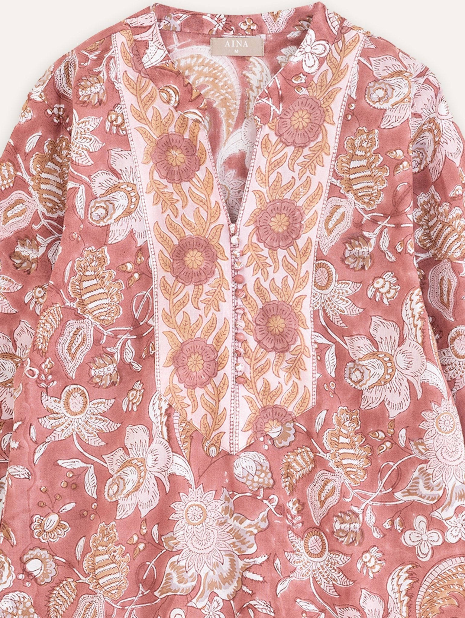 Vaidehi Cotton Block Printed Straight Kurta - AINA