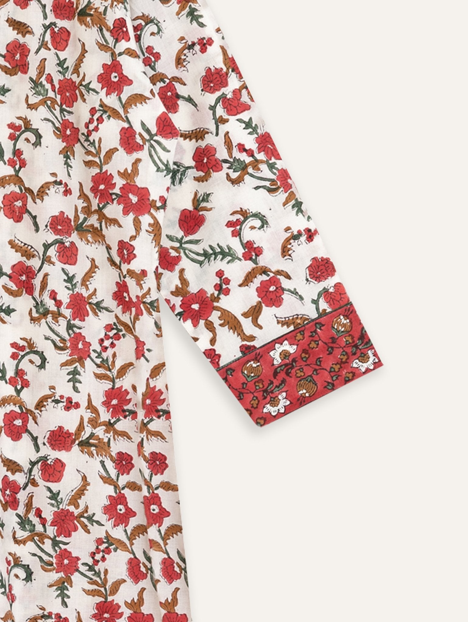 Vandana Cotton Block Printed Straight Kurta - AINA