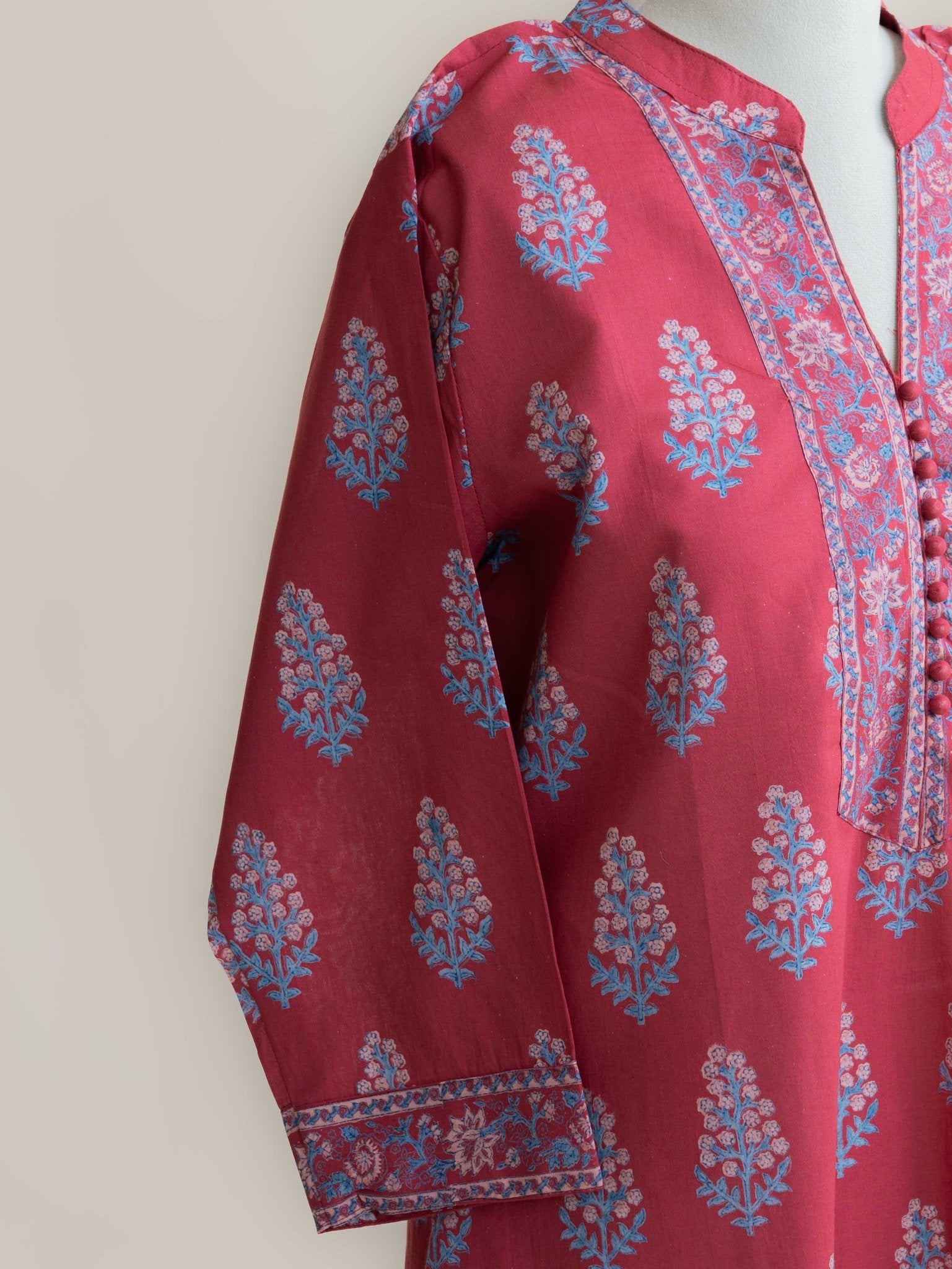 Vanita Cotton Block Printed Straight Kurta - AINA
