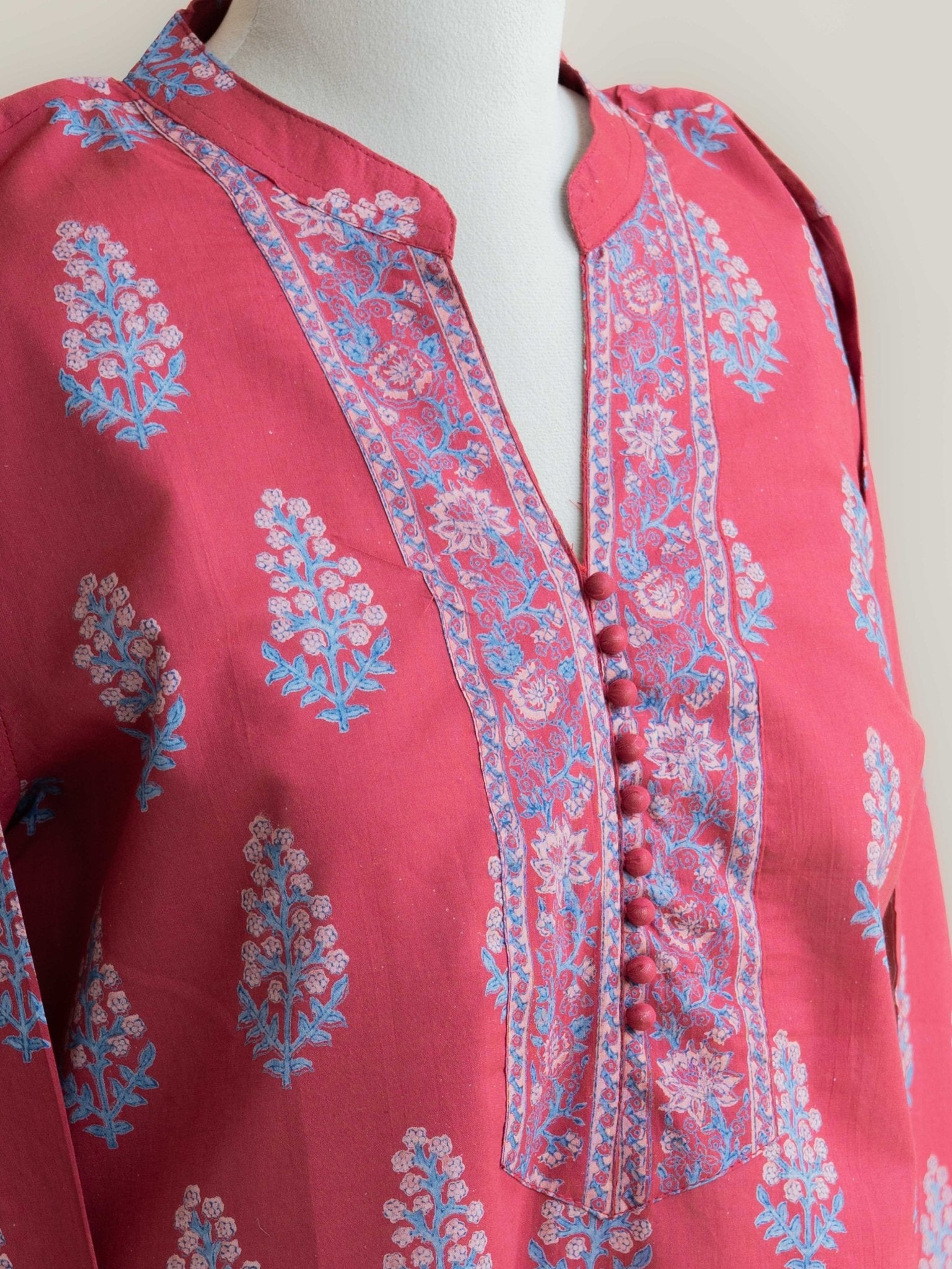 Vanita Cotton Block Printed Straight Kurta - AINA