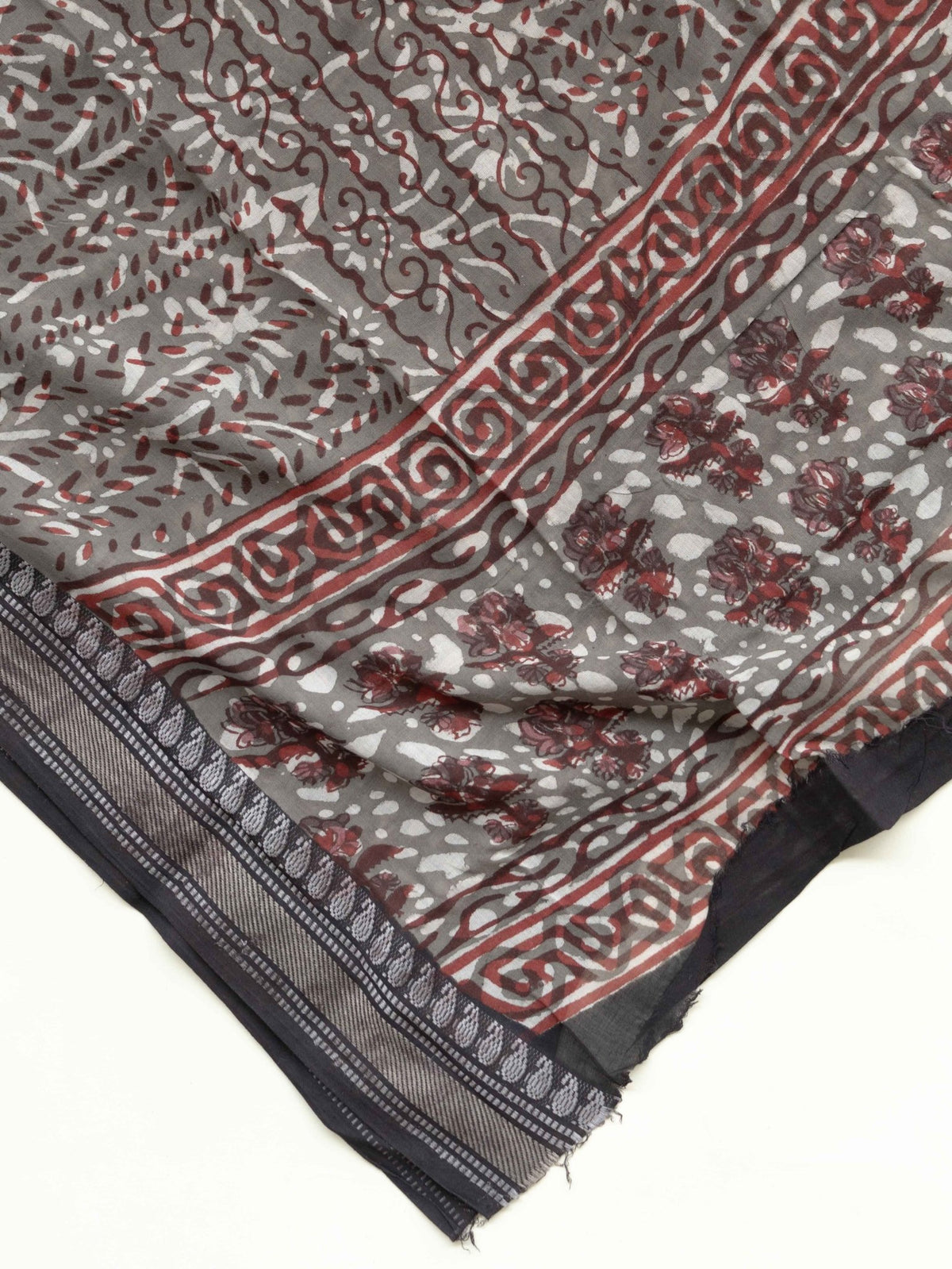 Vanya Cotton Block Printed Unstitched Suit Set - 3 Piece - AINA