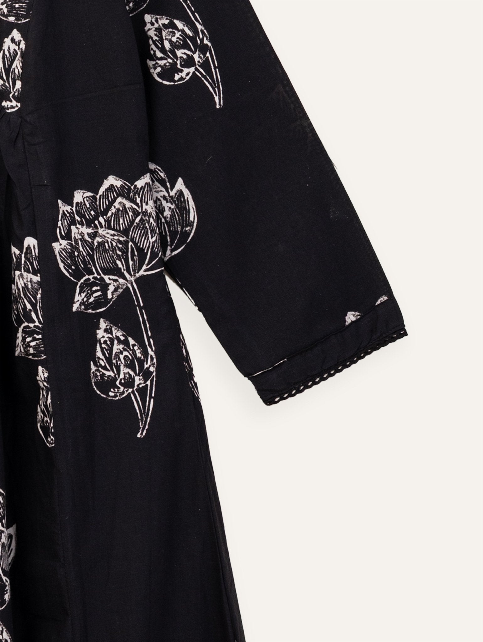 Varuna Cotton Block Printed A - Line Kurta - AINA