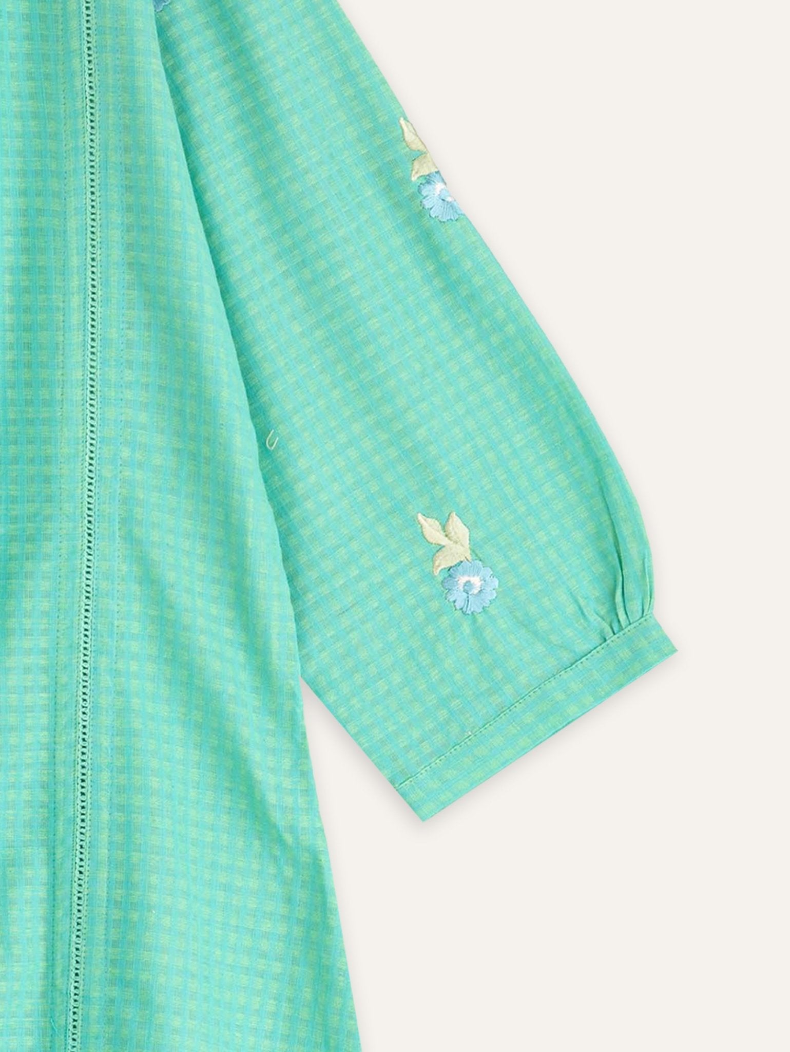 Vedika Cotton Handloom Embroidered A - Line Kurta - AINA