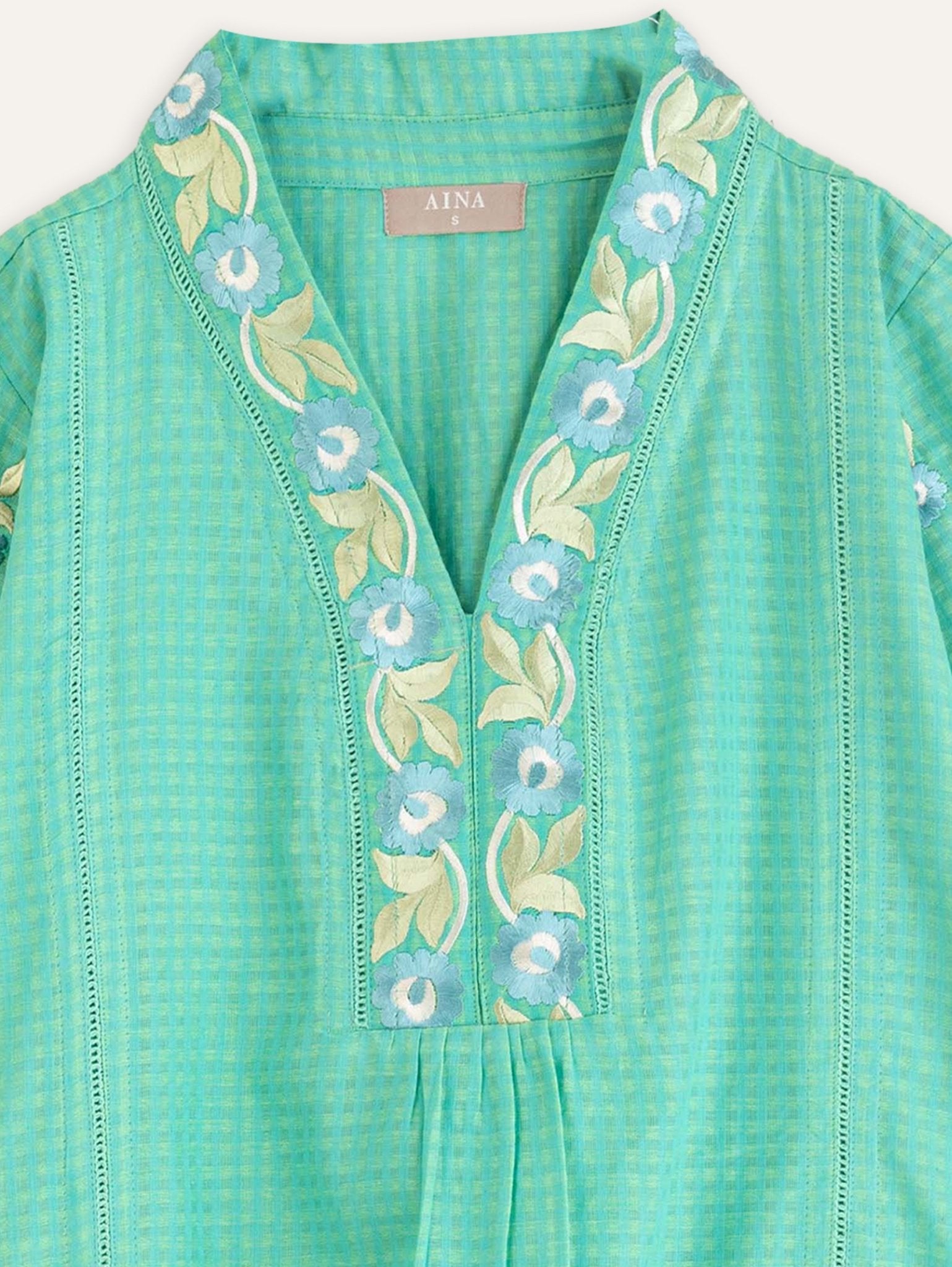 Vedika Cotton Handloom Embroidered A - Line Kurta - AINA