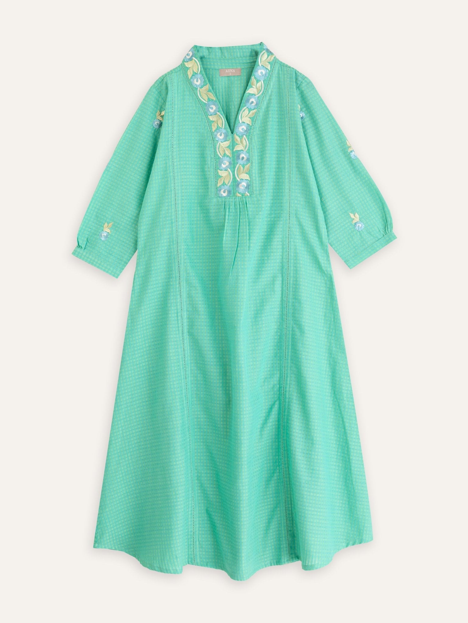 Vedika Cotton Handloom Embroidered A - Line Kurta - AINA