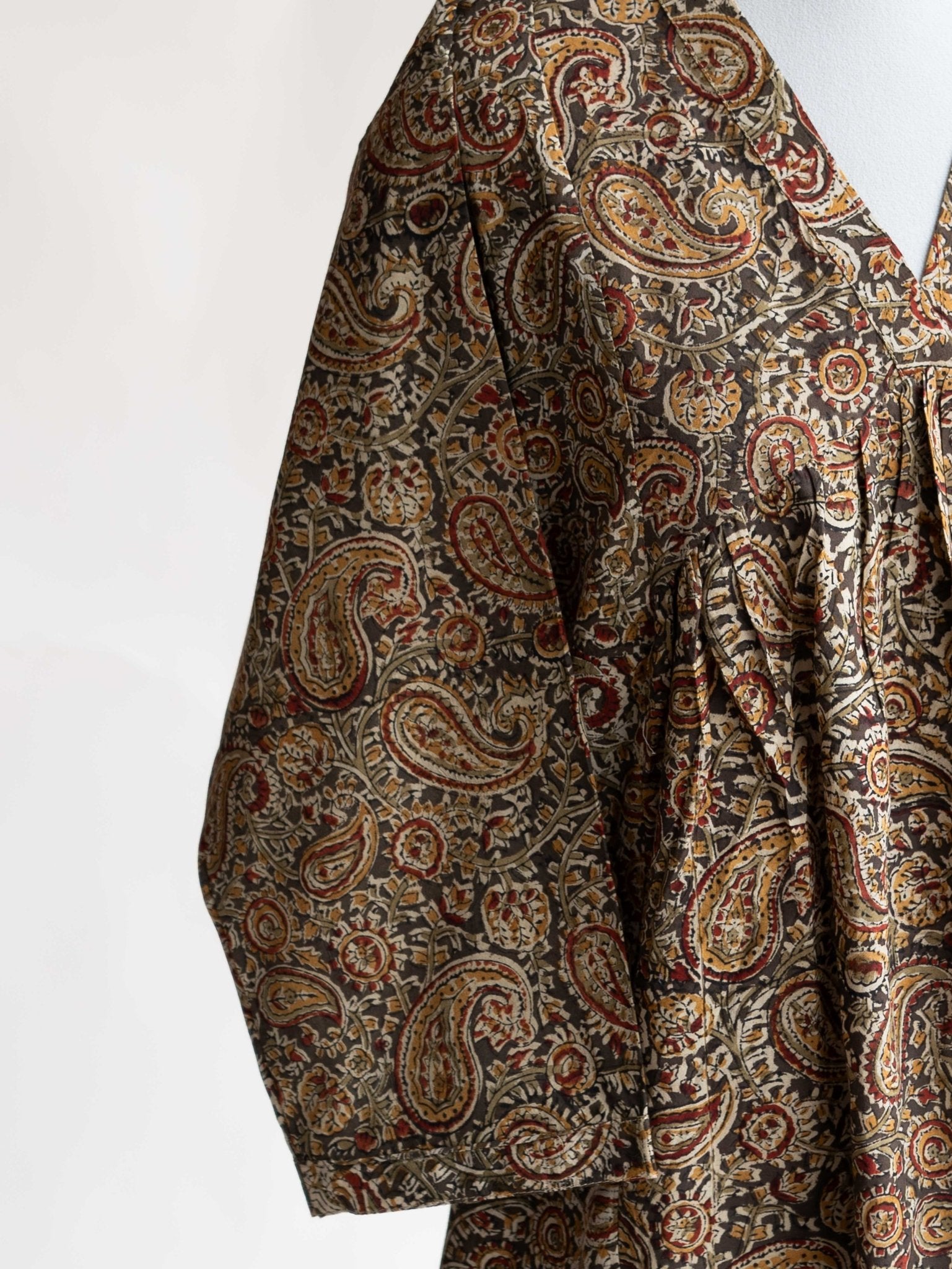 Vinmaya Cotton Kalamkari Block Printed A-Line Kurta - AINA