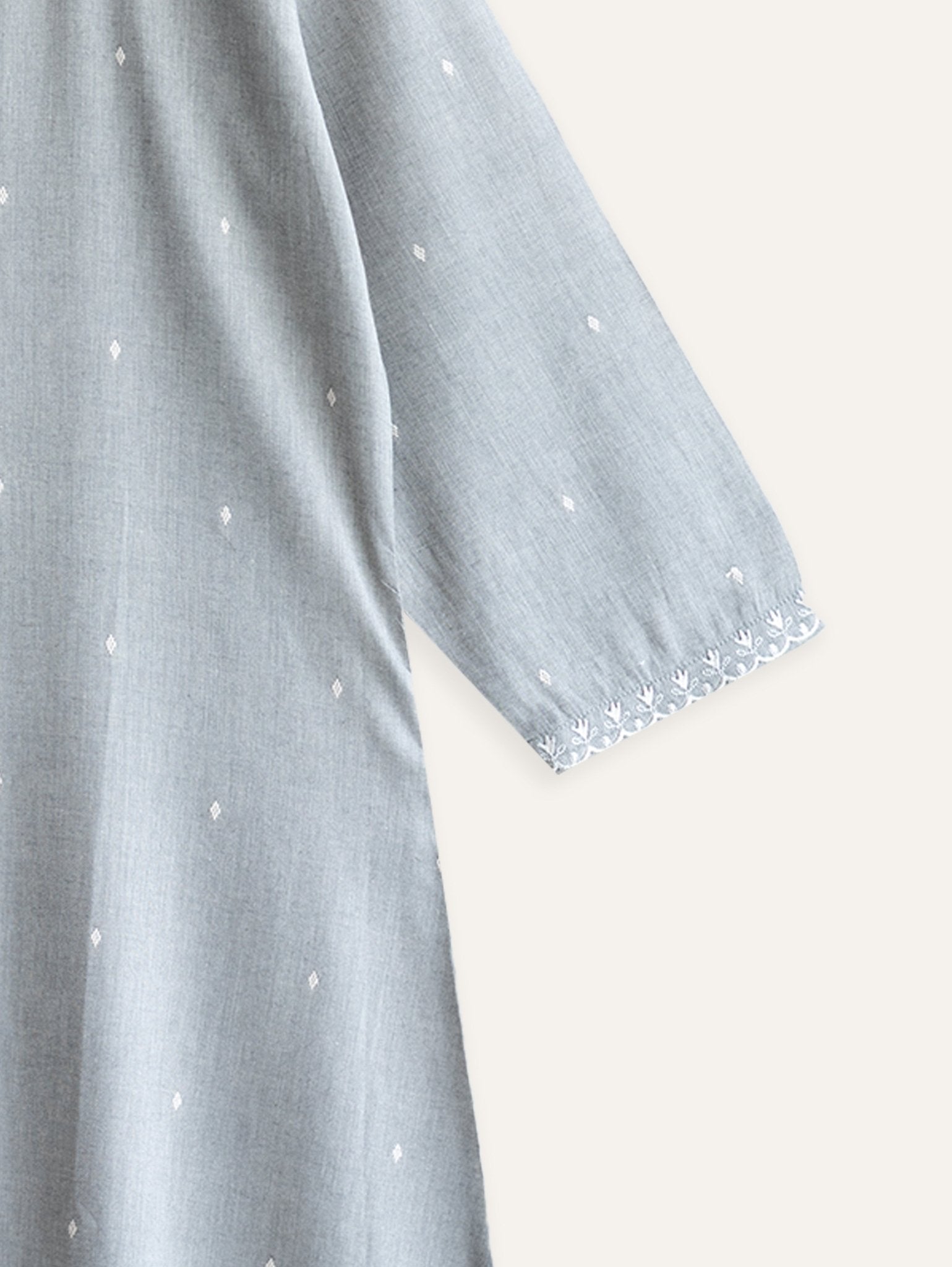 Vrindha Cotton Handloom Embroidered A - Line Kurta - AINA