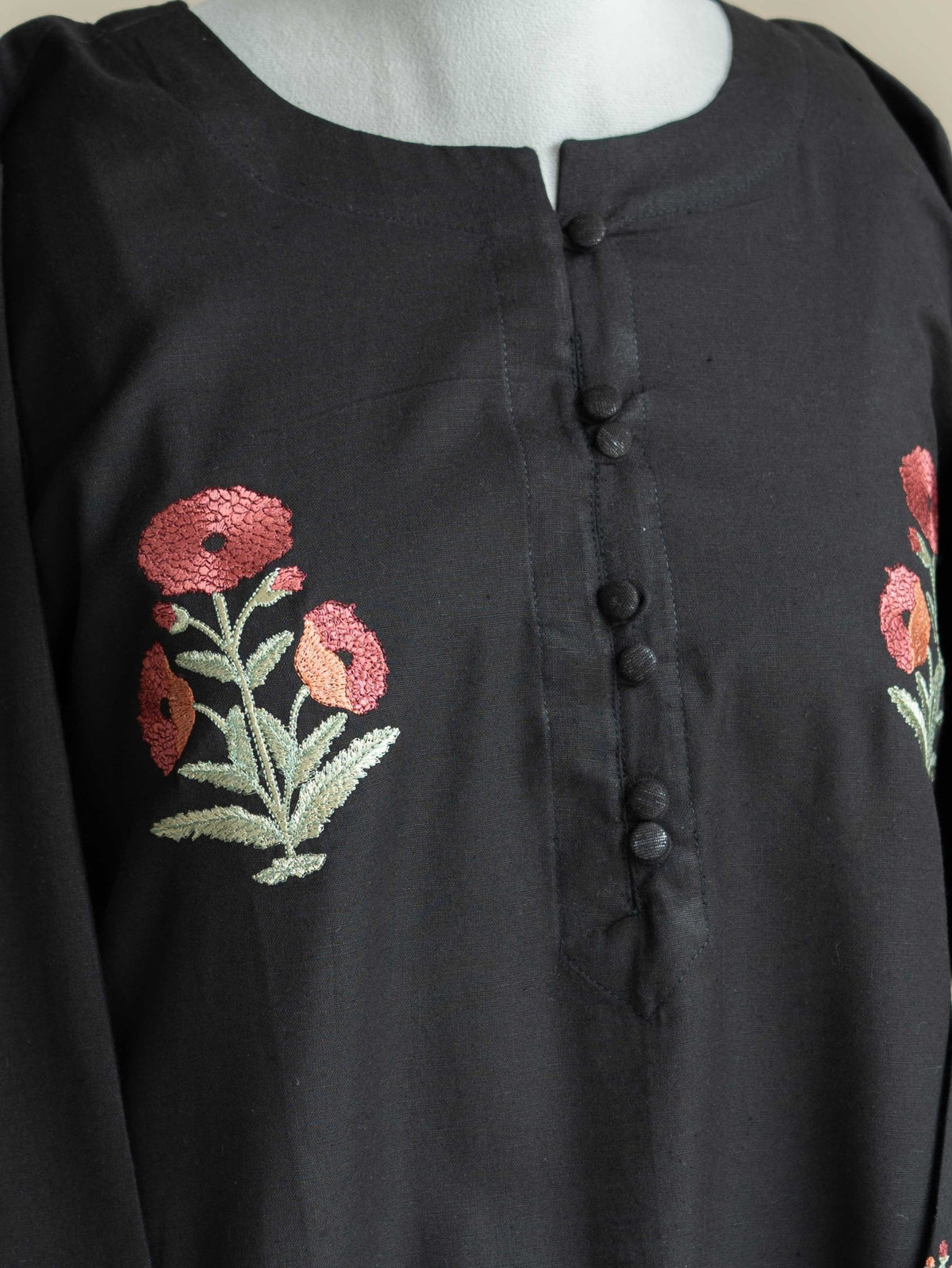 Wamika Cotton Embroidered Straight Kurta - AINA