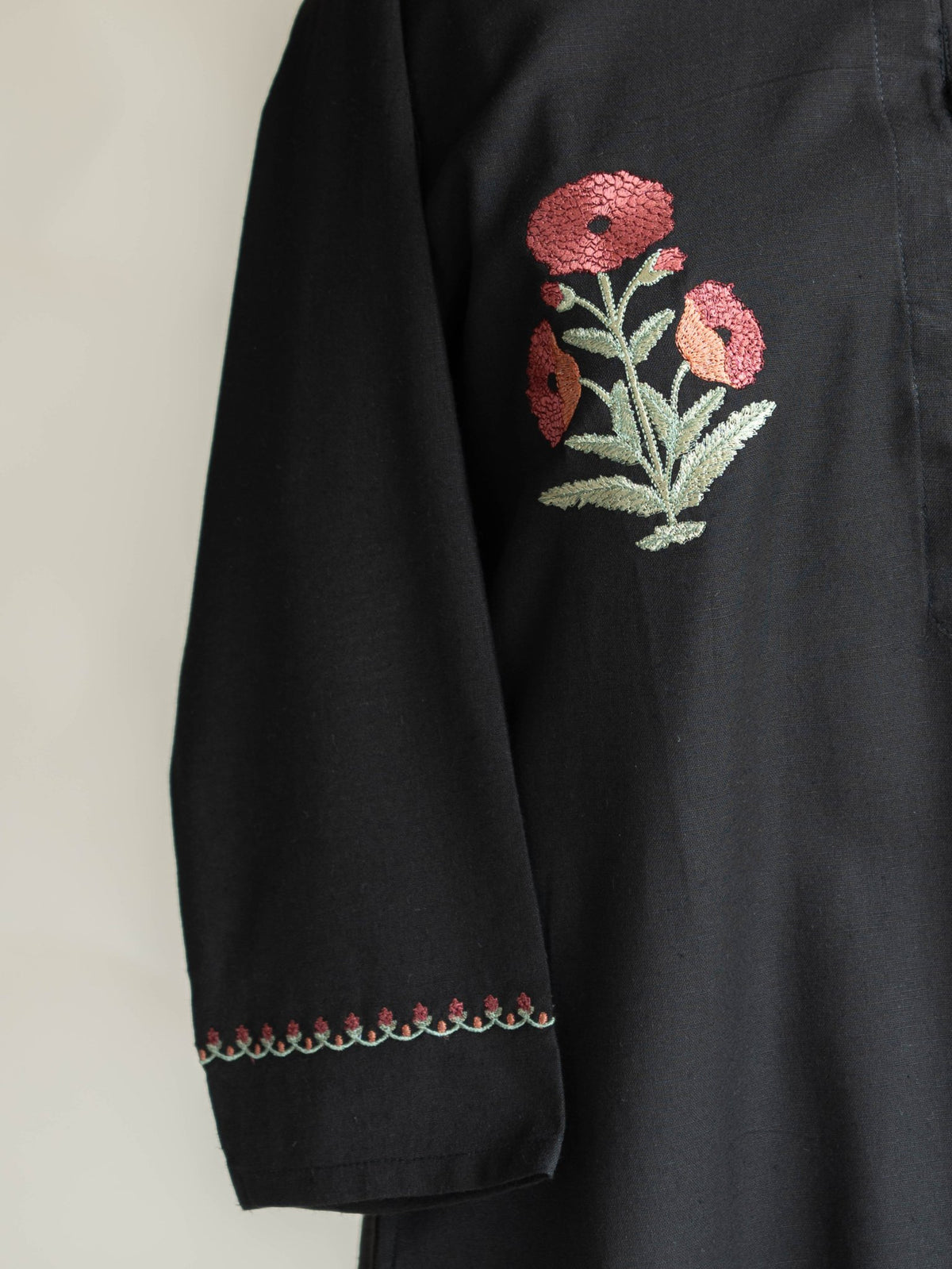 Wamika Cotton Embroidered Straight Kurta - AINA