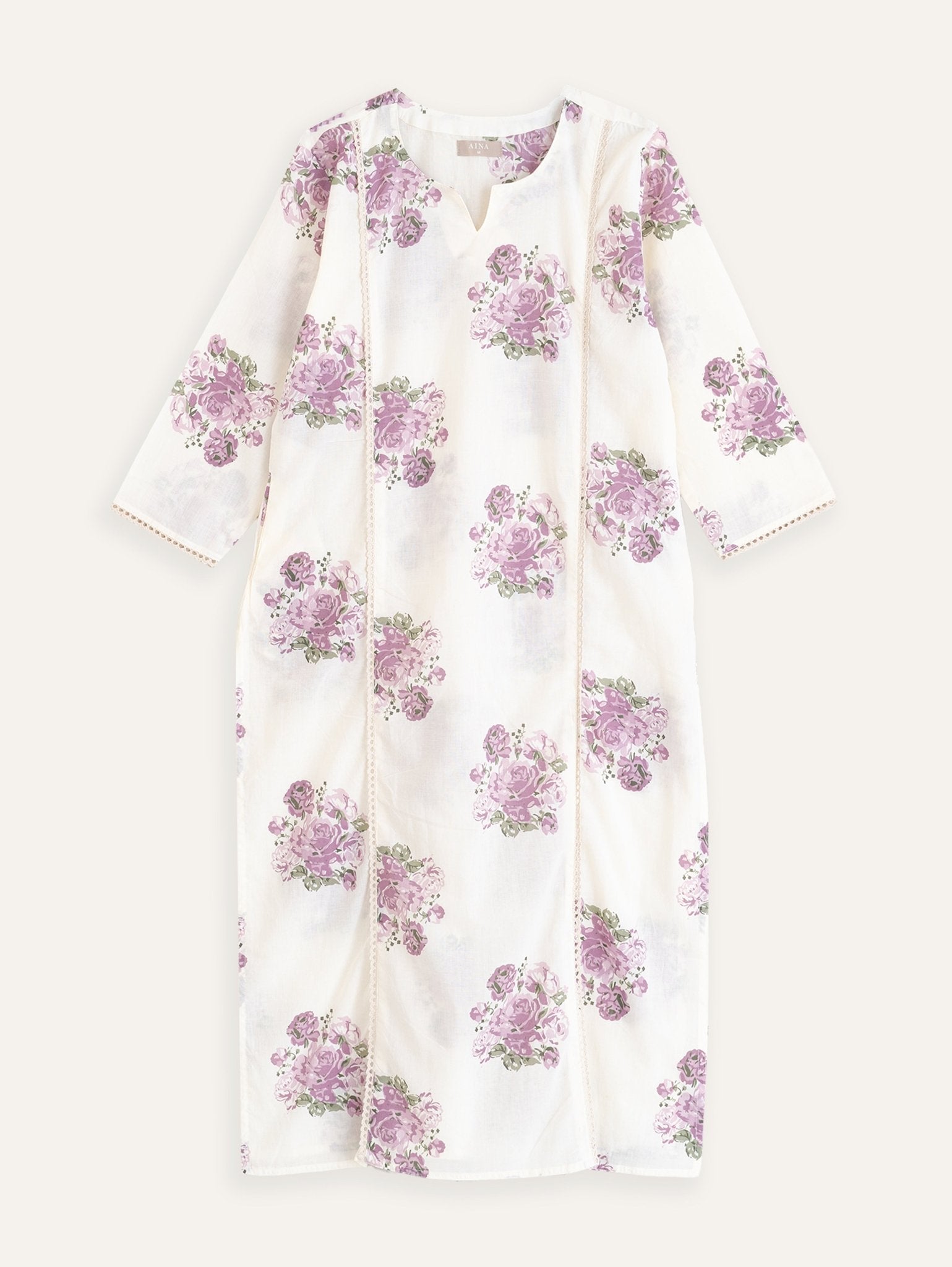 Wazhma Cotton Printed Straight Kurta - AINA