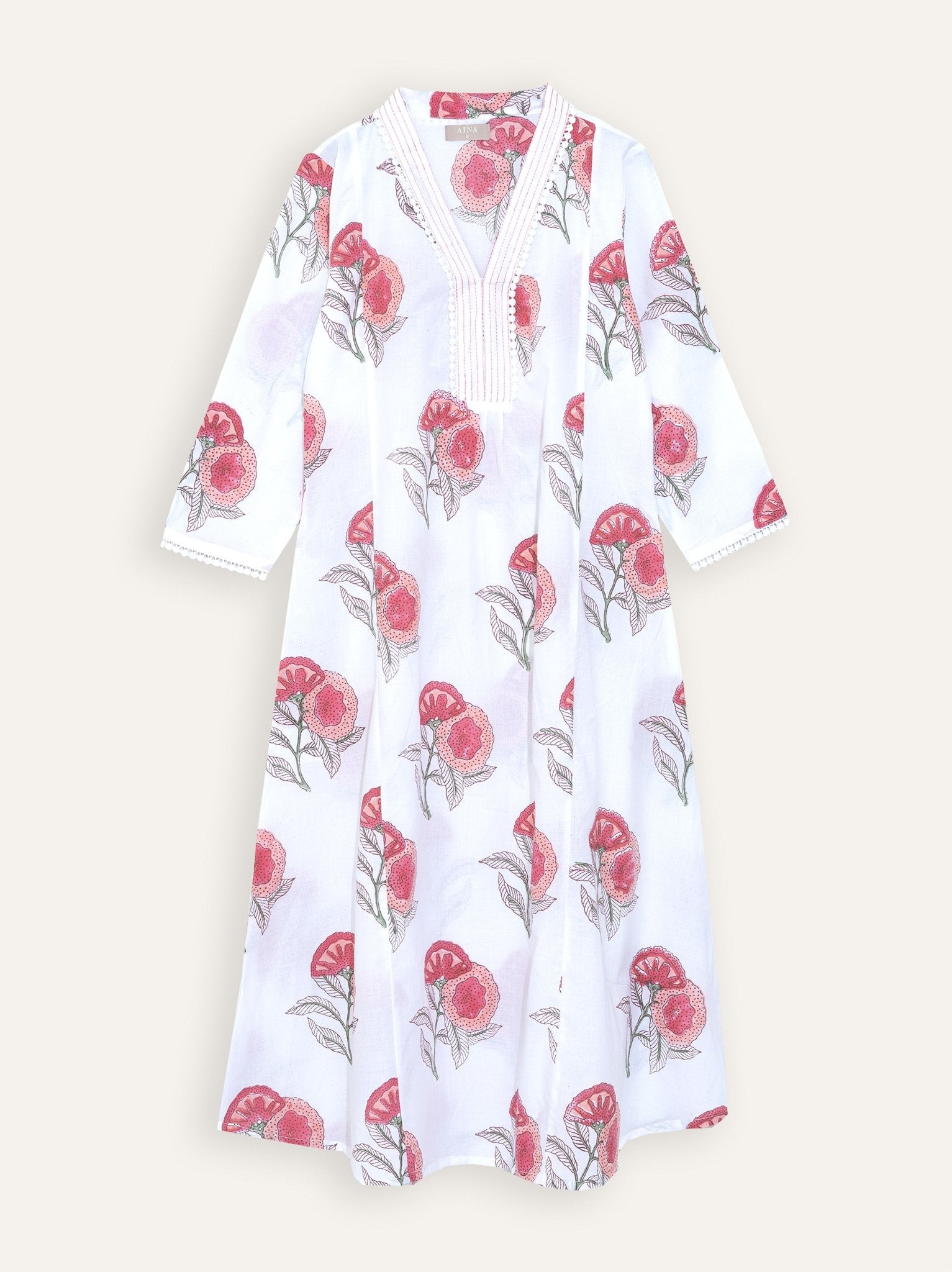 Yagnika Cotton Block Printed A - Line Kurta - AINA