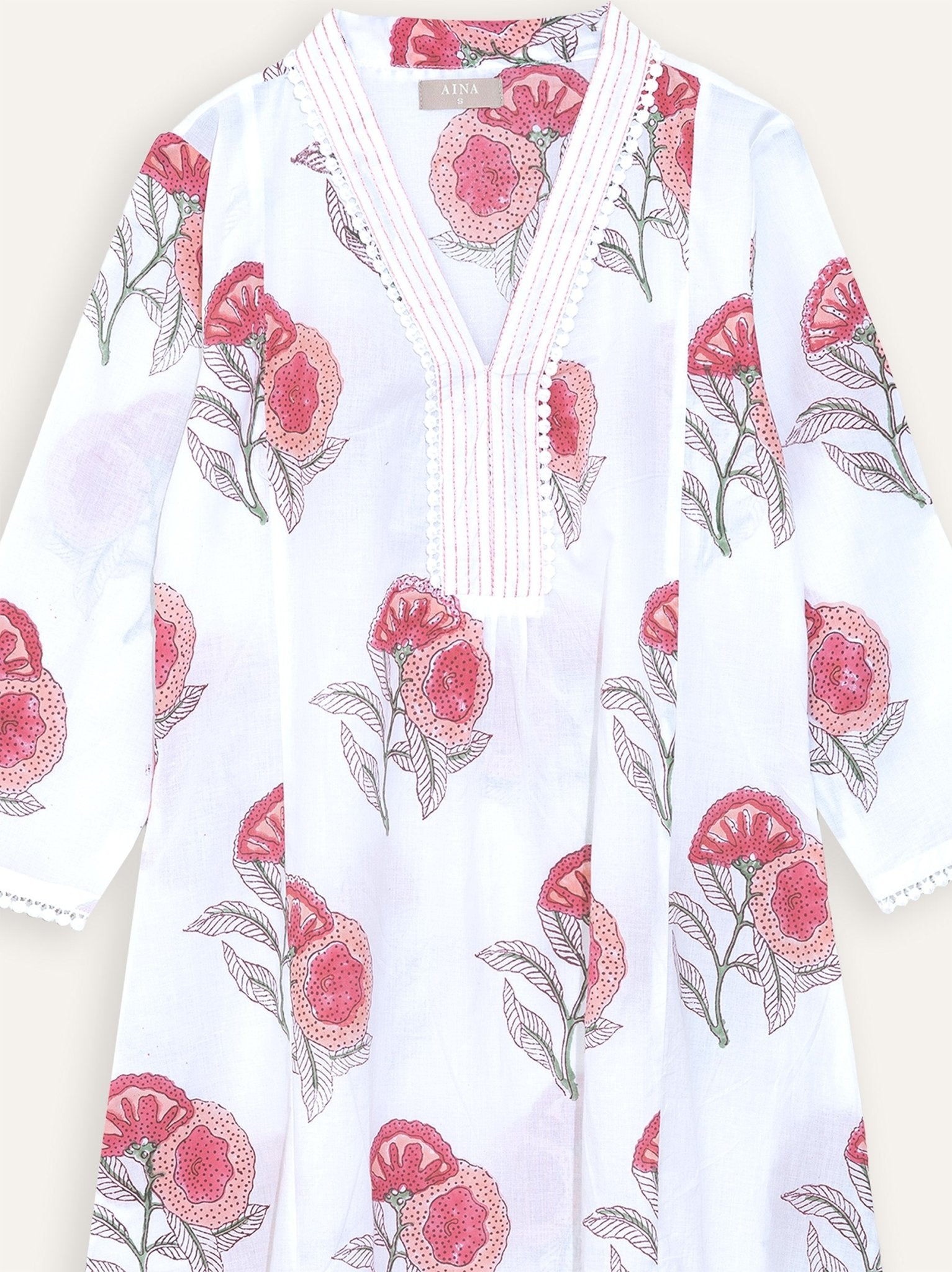 Yagnika Cotton Block Printed A - Line Kurta - AINA