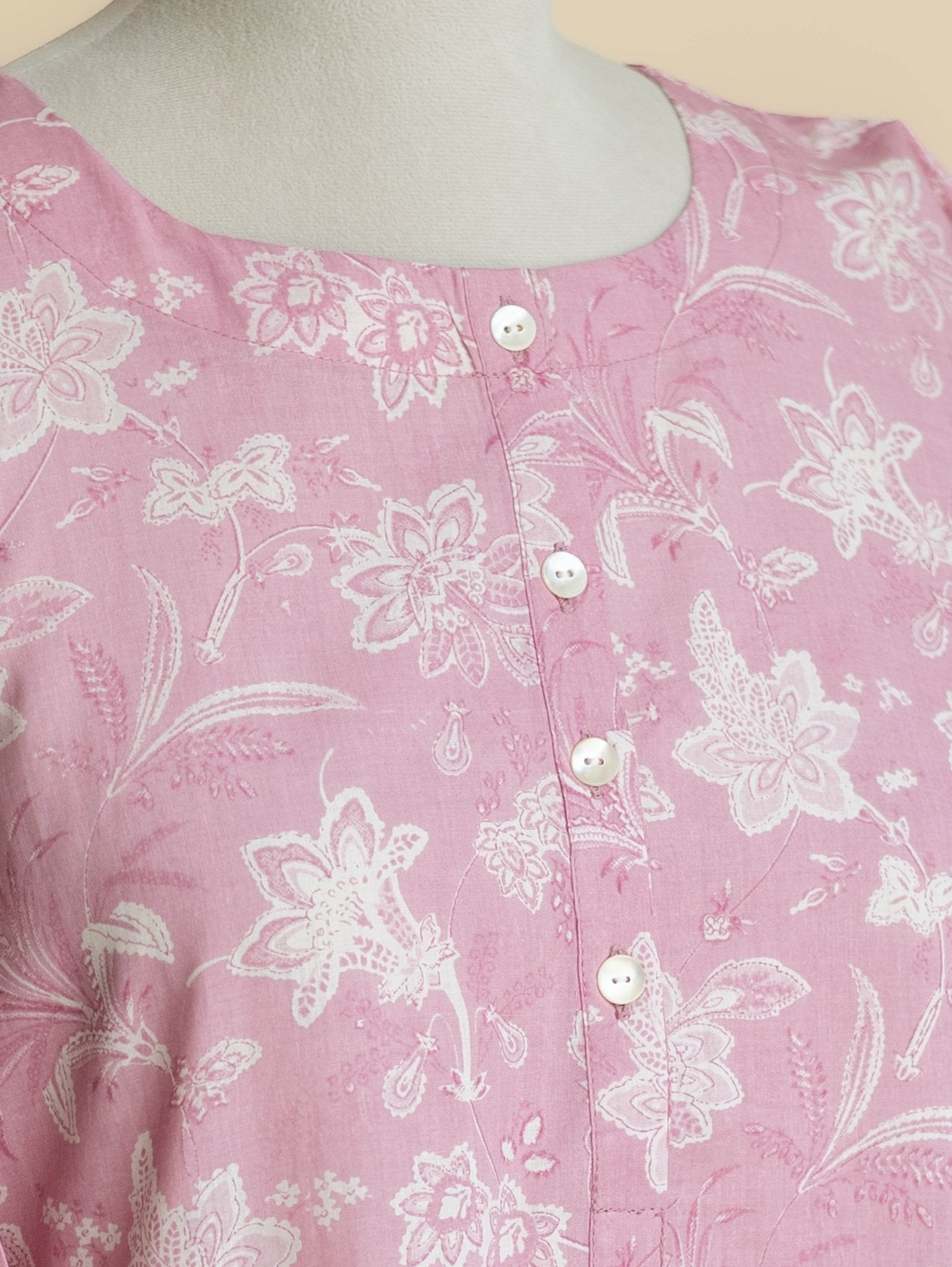 Yahiya Cotton Printed Straight Kurta - AINA