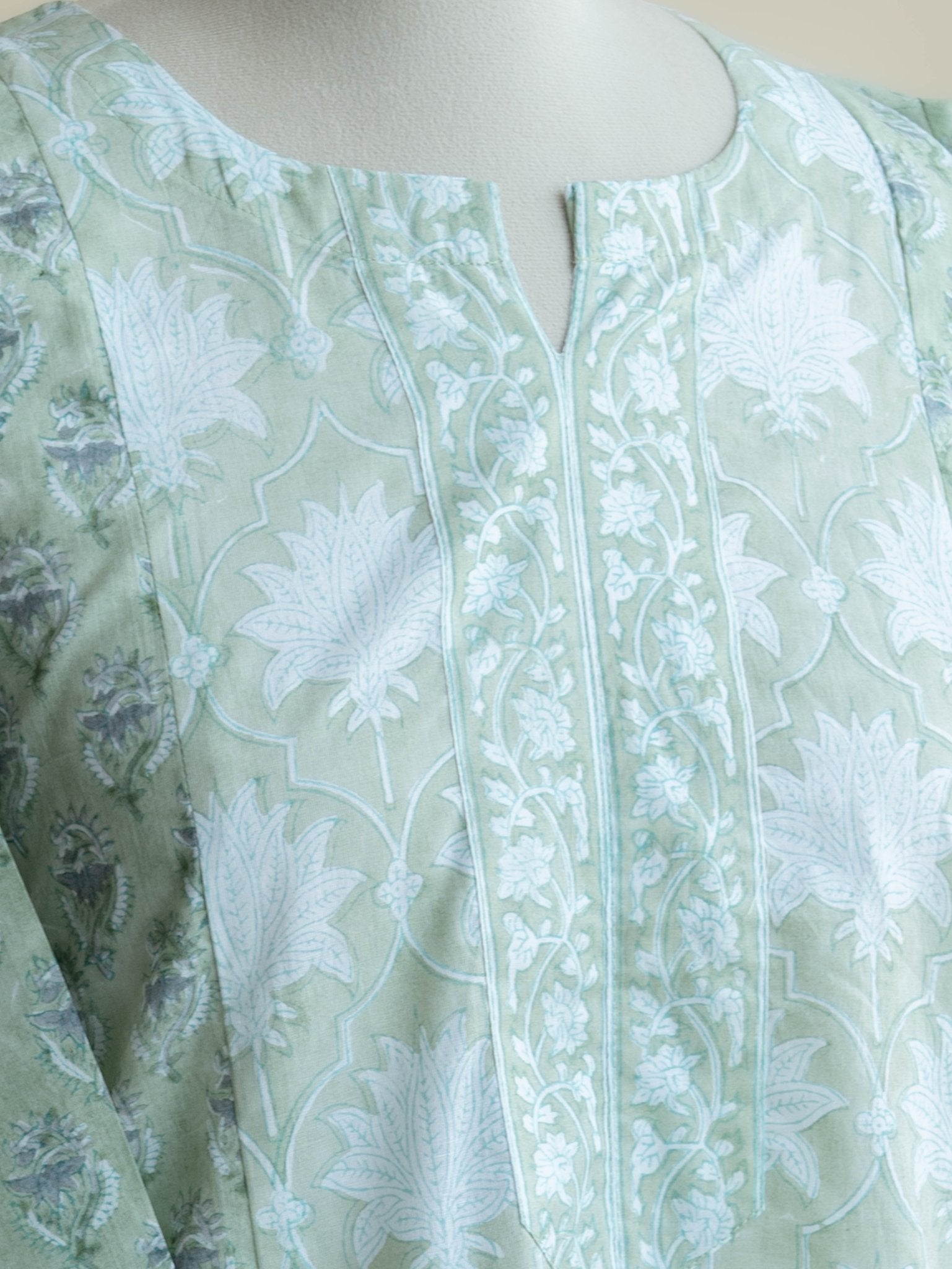 Yaksha Cotton Block Printed Straight Kurta - AINA