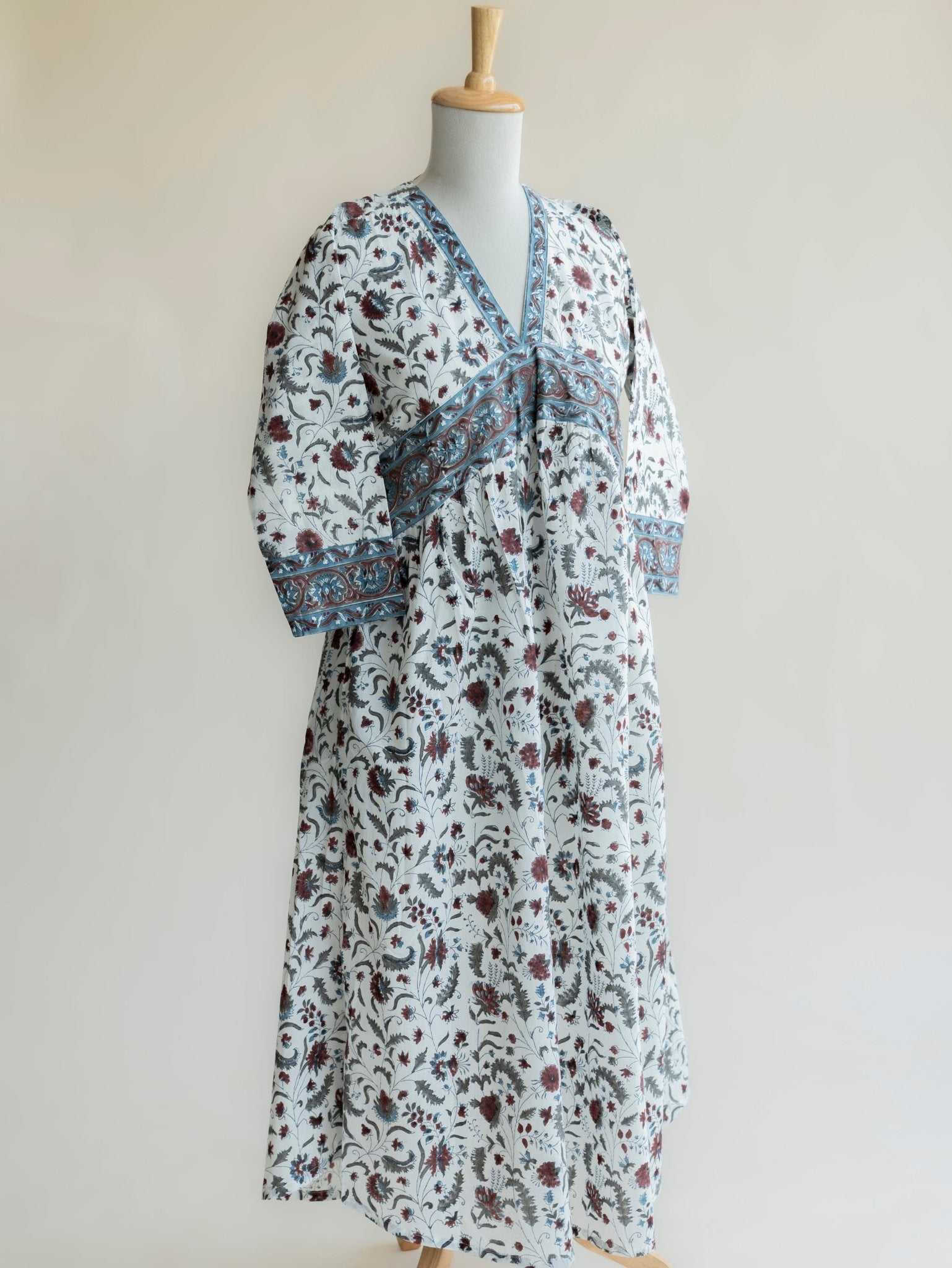 Yalina Cotton Block Printed A Line Kurta - AINA