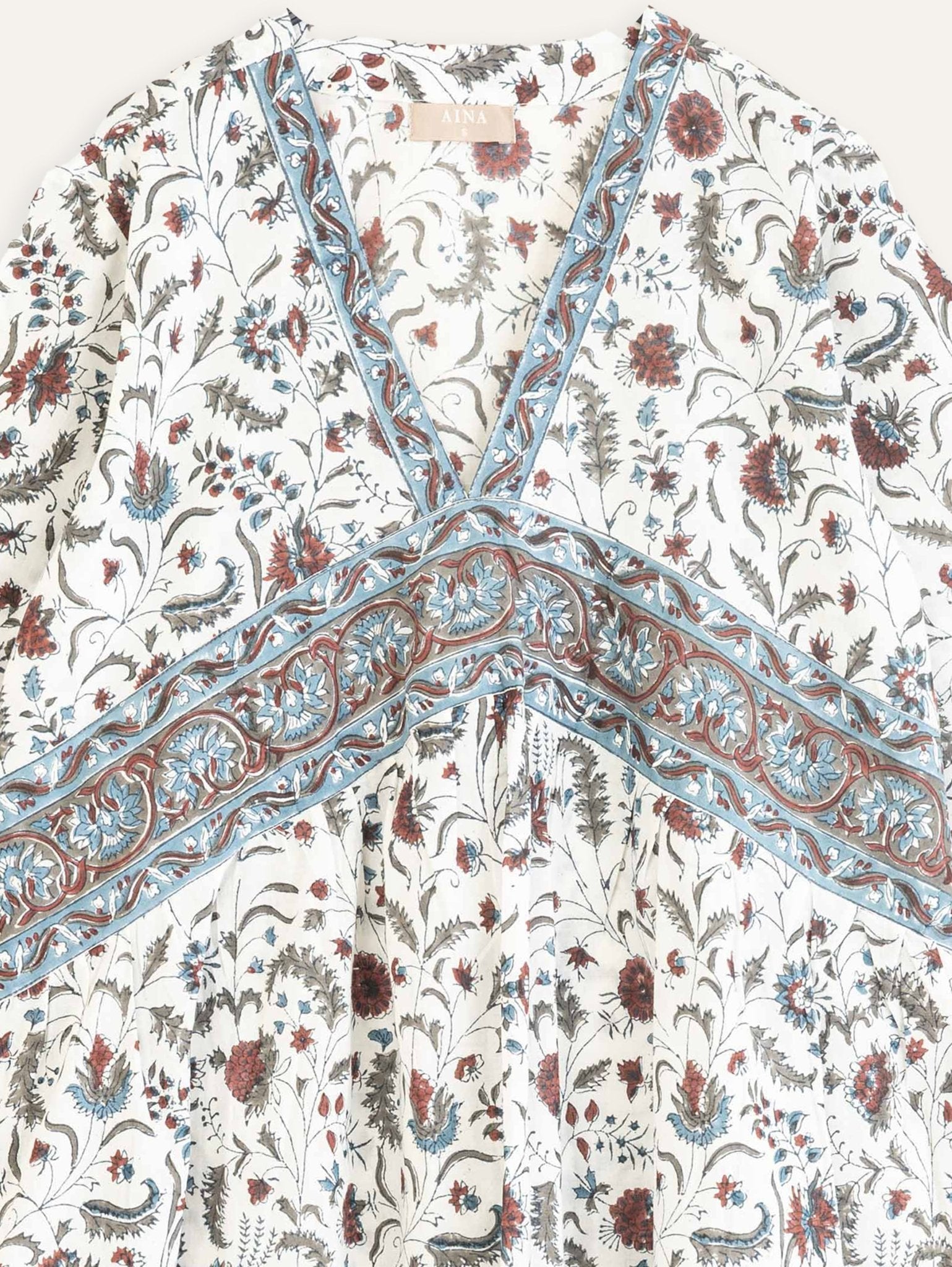 Yalina Cotton Block Printed A Line Kurta - AINA