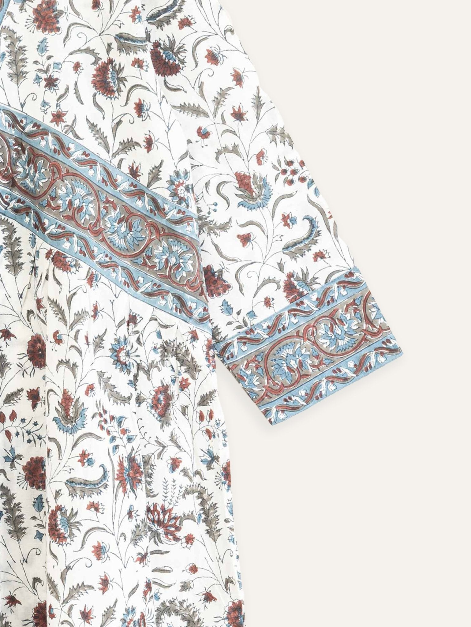 Yalina Cotton Block Printed A Line Kurta - AINA