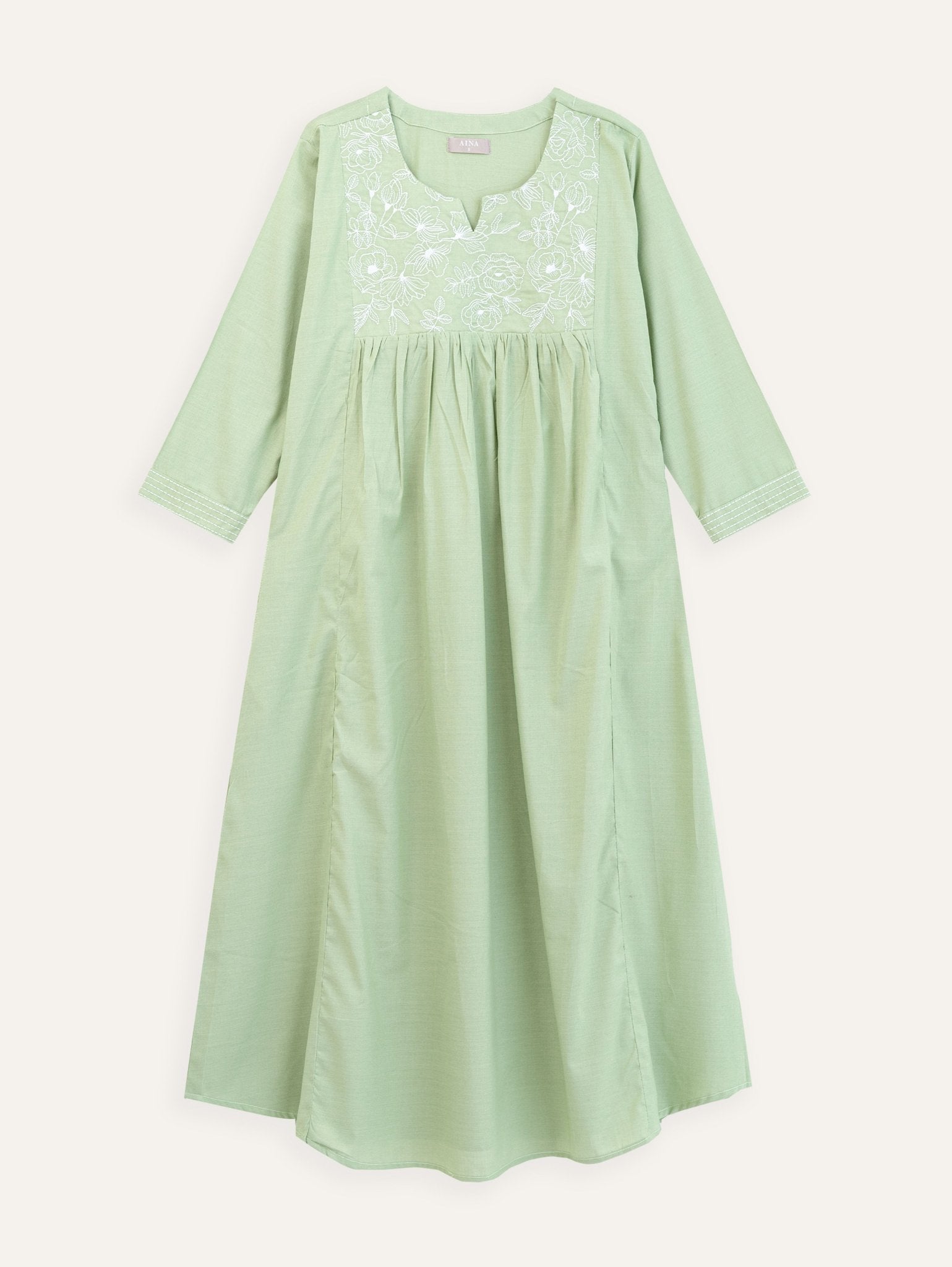 Yami Cotton Handloom Embroidered A - Line Kurta - AINA