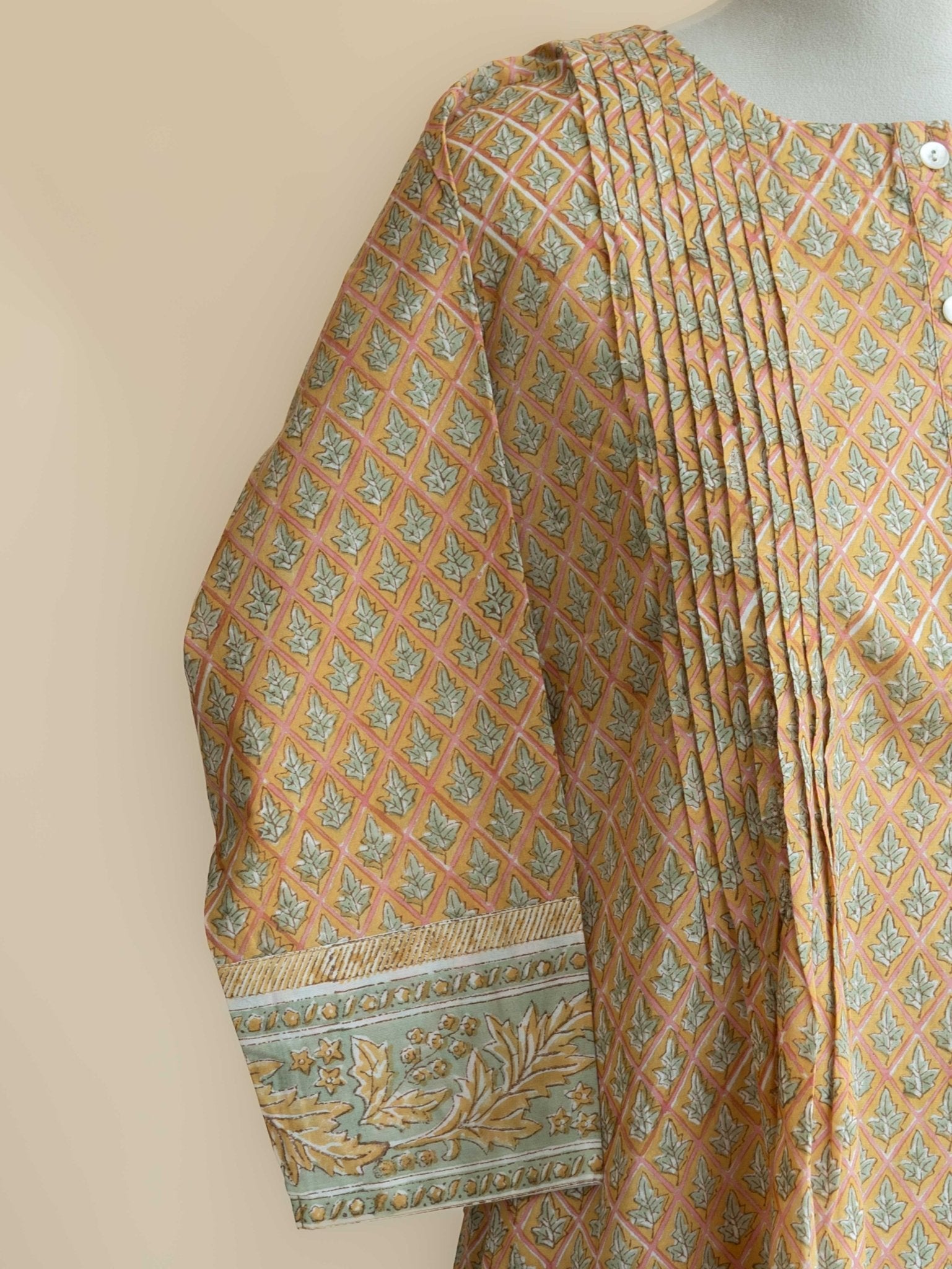 Yashvi Cotton Block Printed A - Line Kurta - AINA