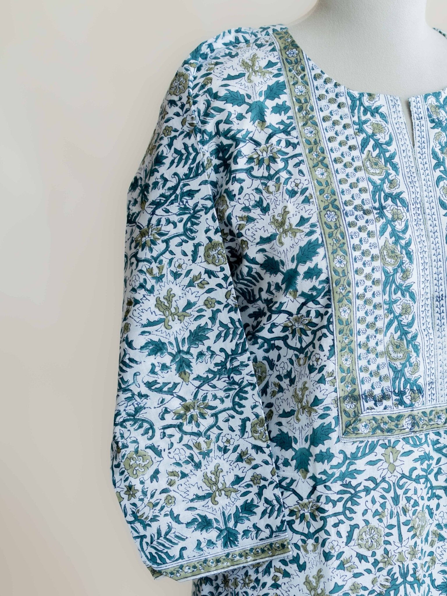 Yelda Cotton Block Printed Straight Kurta - AINA