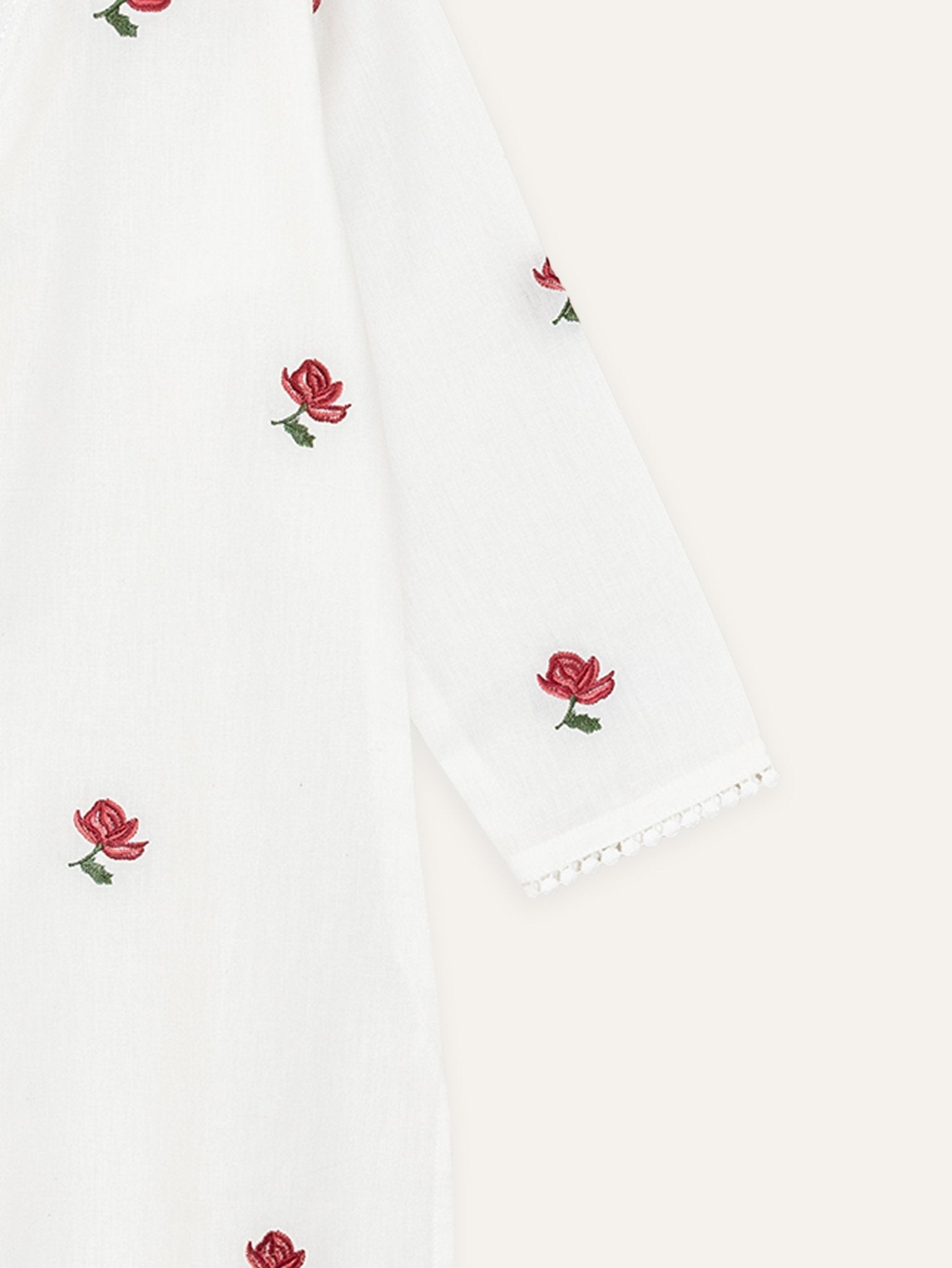 Yukta Cotton Flax Embroidered Straight Kurta - AINA