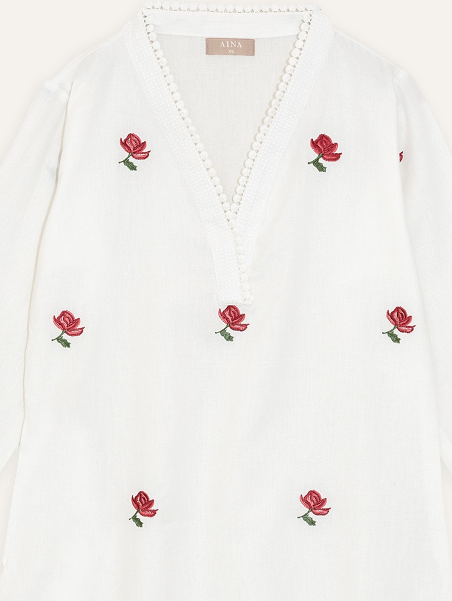 Yukta Cotton Flax Embroidered Straight Kurta - AINA