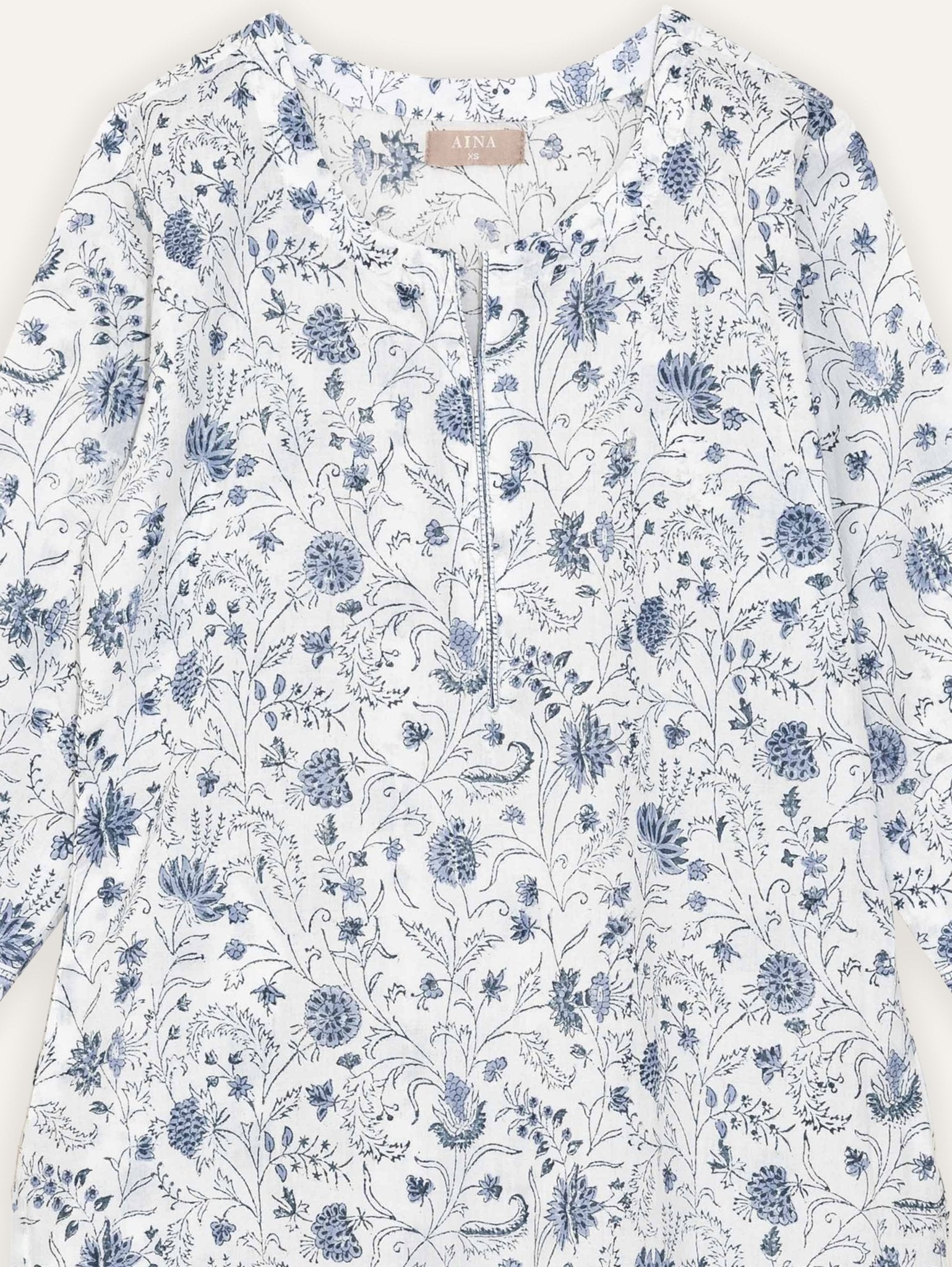 Zaida Cotton Block Printed Straight Kurta - AINA